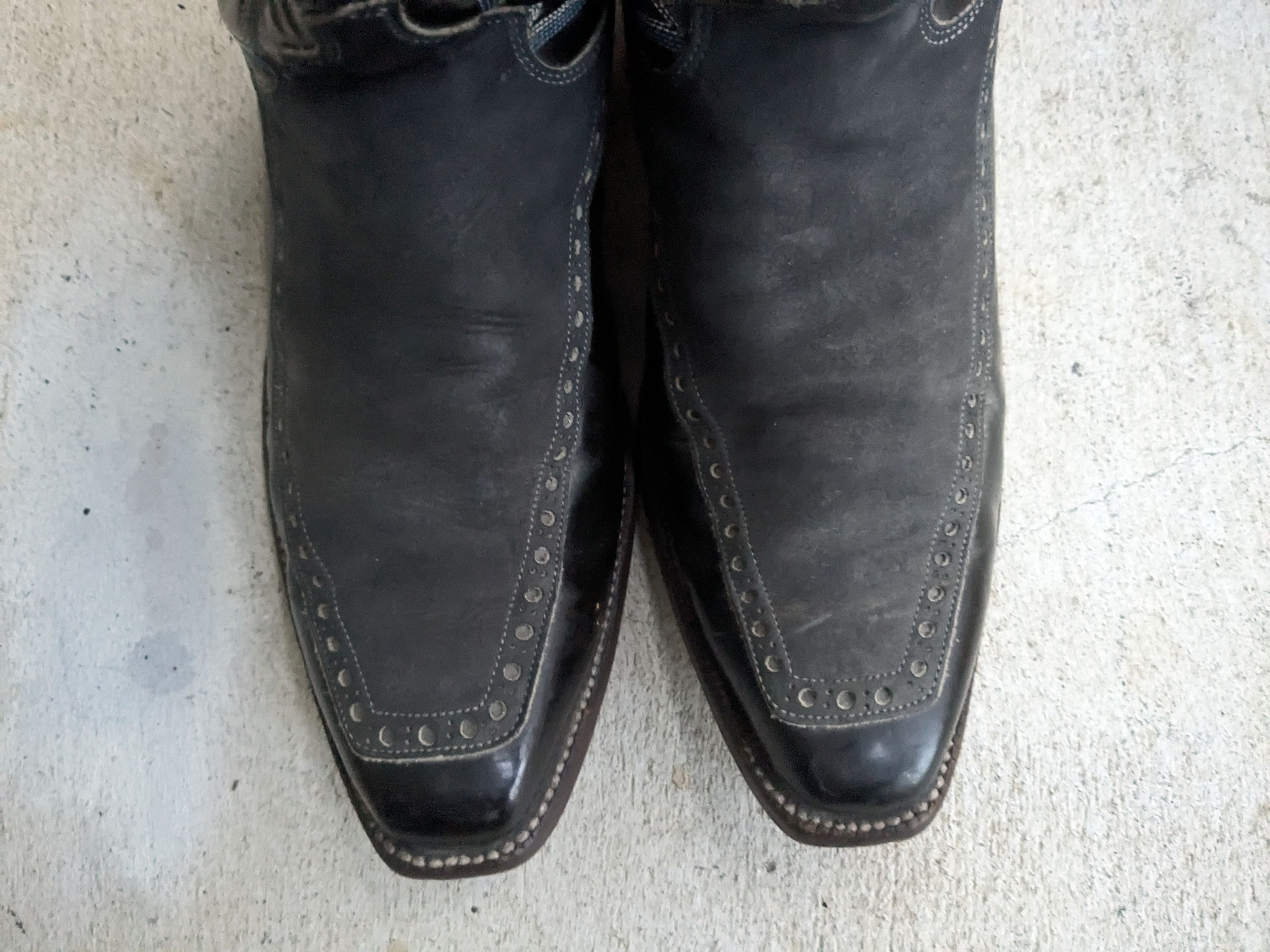 Justin Boots Vintage Justin Cowboy Boots Leather Black Blue 9 D Western Size US 9 / EU 42 - 4 Thumbnail