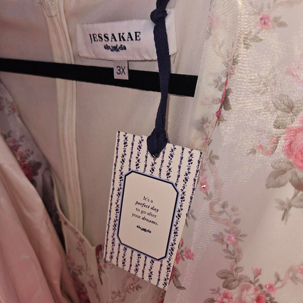 Handmade Jessakae Amelia Dress Hand Embellished in Rhinestones Size 3XL / US 20-22 - 7 Thumbnail