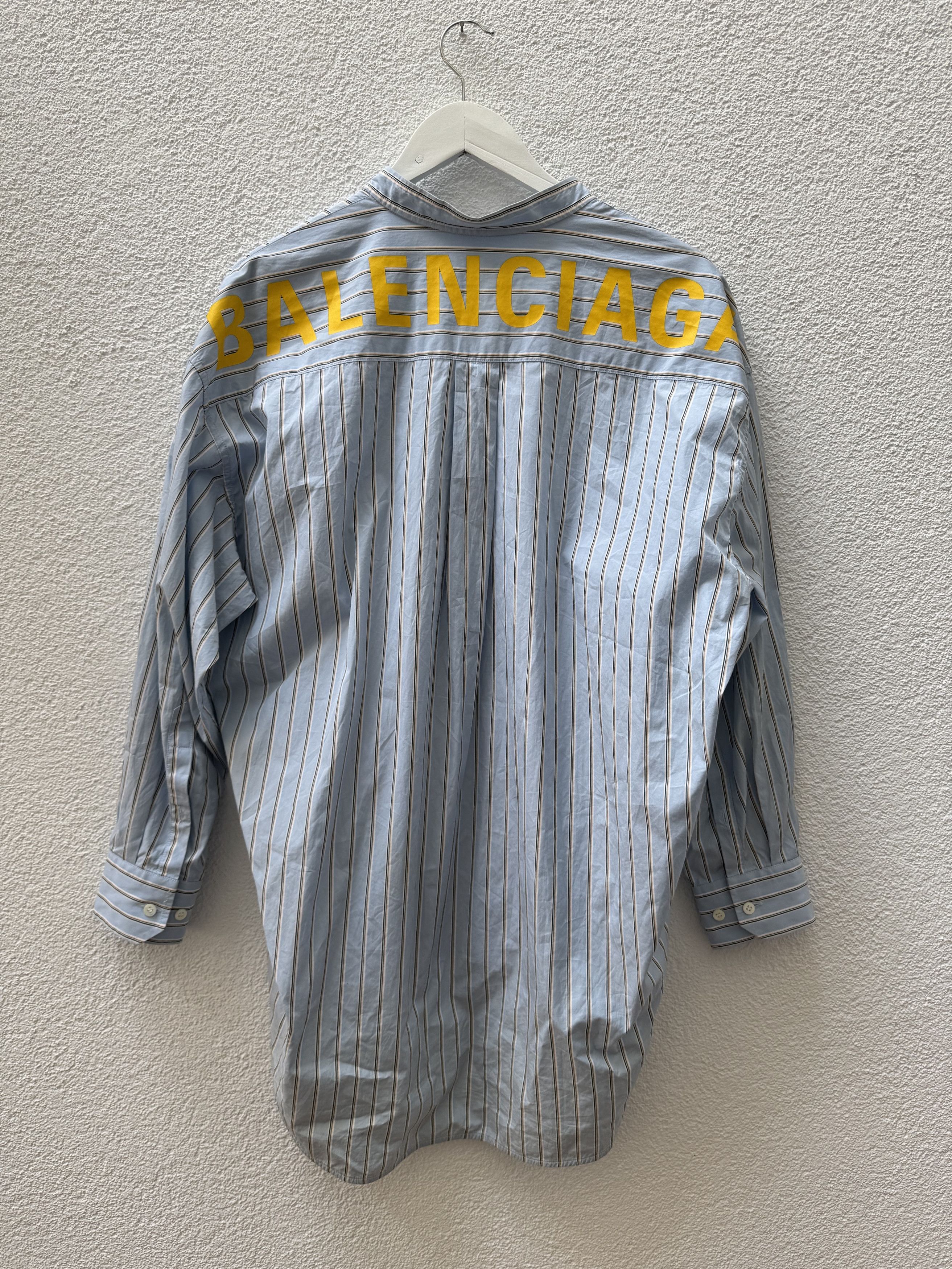 Balenciaga Balenciaga Striped Swing Button Down Shirt Size US M / EU 48-50 / 2 - 2 Thumbnail