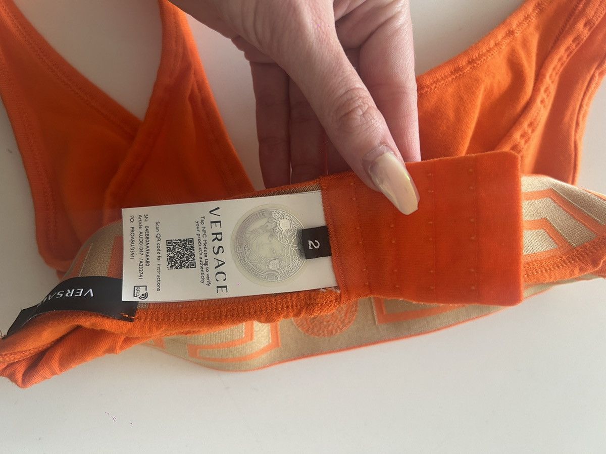 Versace Versace Greca border triangle bralette in orange Size XS / US 0-2 / IT 36-38 - 4 Thumbnail
