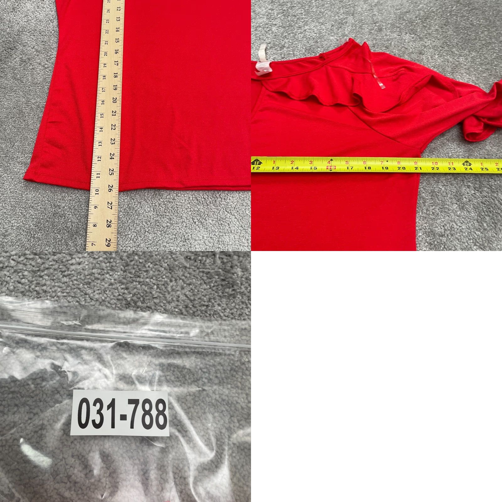 Bell New Mode Blouse Shirt Womens 2XL Red Bell Sleeve Boat Neck Casual Stretch Knit Polyester Spandex Short Sleeve Adult Regular Womens Size XXL / US 16-18 / IT 52-54 - 8 Thumbnail
