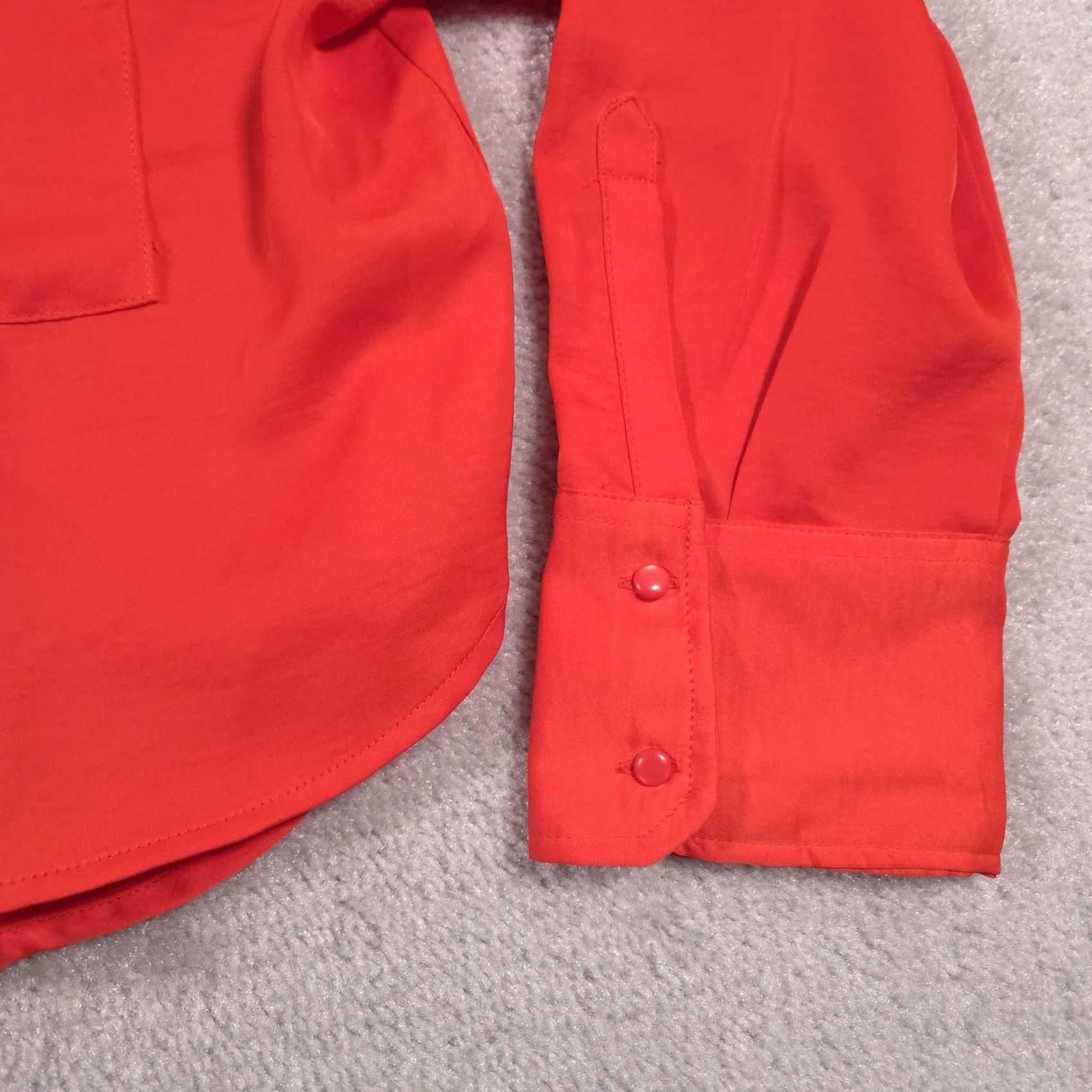 Vintage A New Day Shirt Womens L Orange Long Sleeve Button Front Blouse Pockets Size L / US 10 / IT 46 - 5 Thumbnail