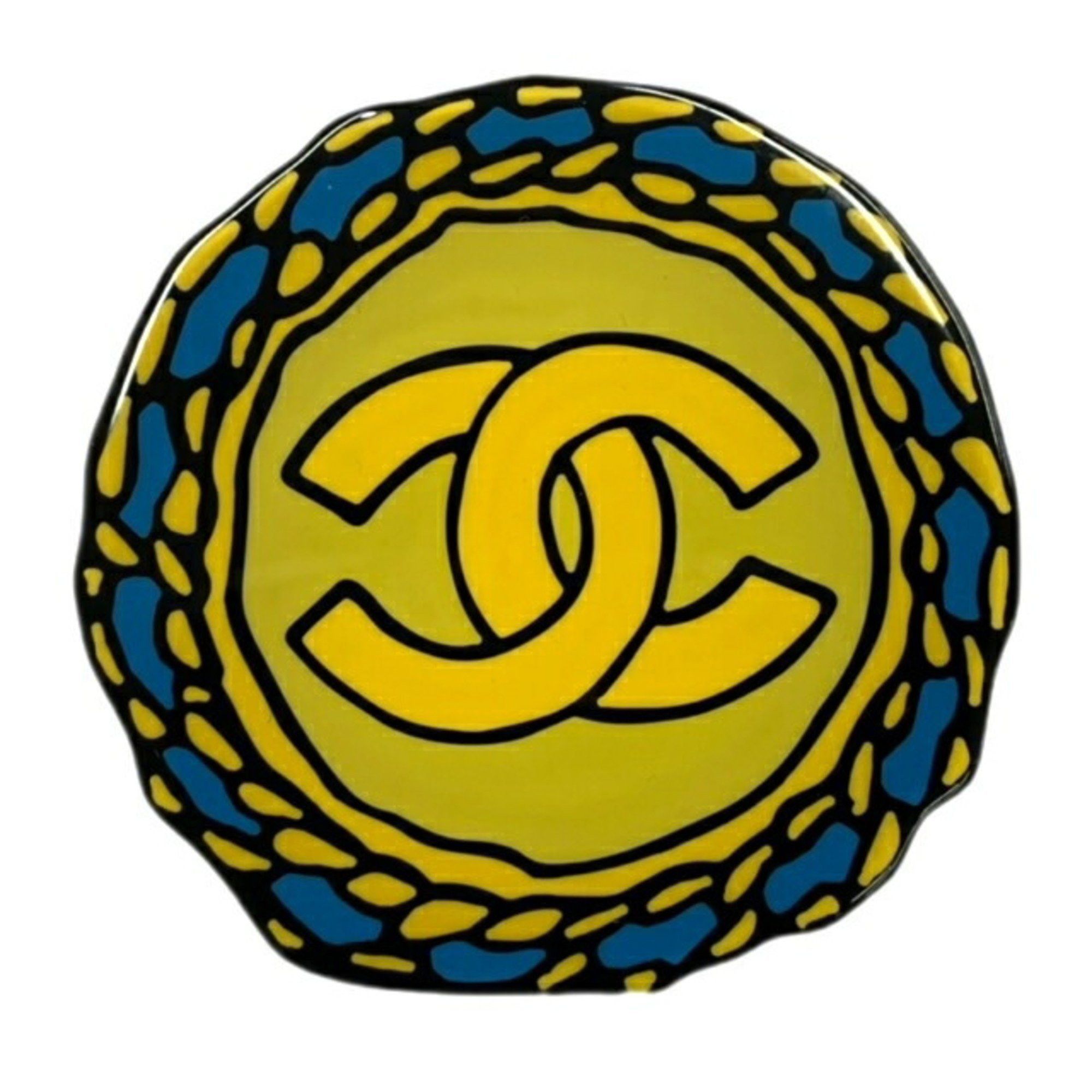 image of Chanel Brooch D23A Plastic Women's Men's Yellow Blue