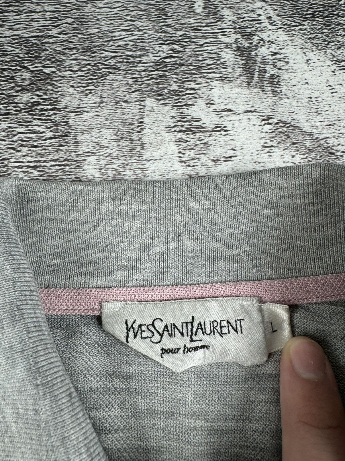 Yves Saint Laurent 90S Yves Saint Laurent YSL Striped Big Logo Polo T Shirt Tee Size US L / EU 52-54 / 3 - 9 Thumbnail