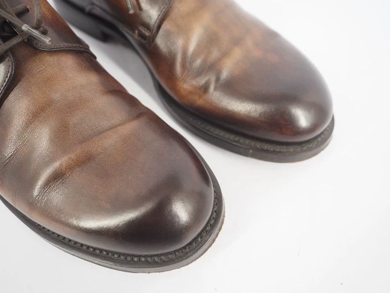Berluti BerlutiDark brown scrub-colored Derby leather shoes 2503-Ne Size US 7.5 / EU 40-41 - 3 Thumbnail