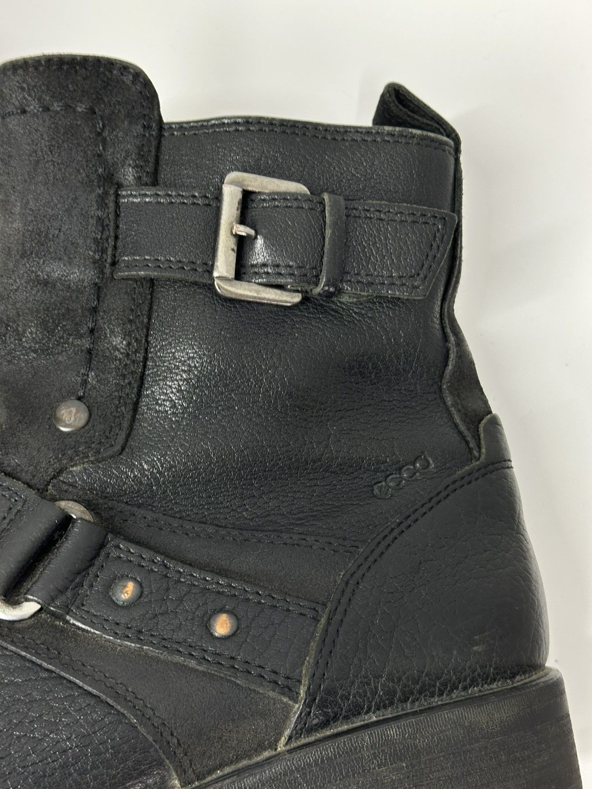 Ecco AS 98 Vibe Artisan Black Leather Side Zip Ankle Biker Boots Size US 9 / EU 42 - 13 Thumbnail