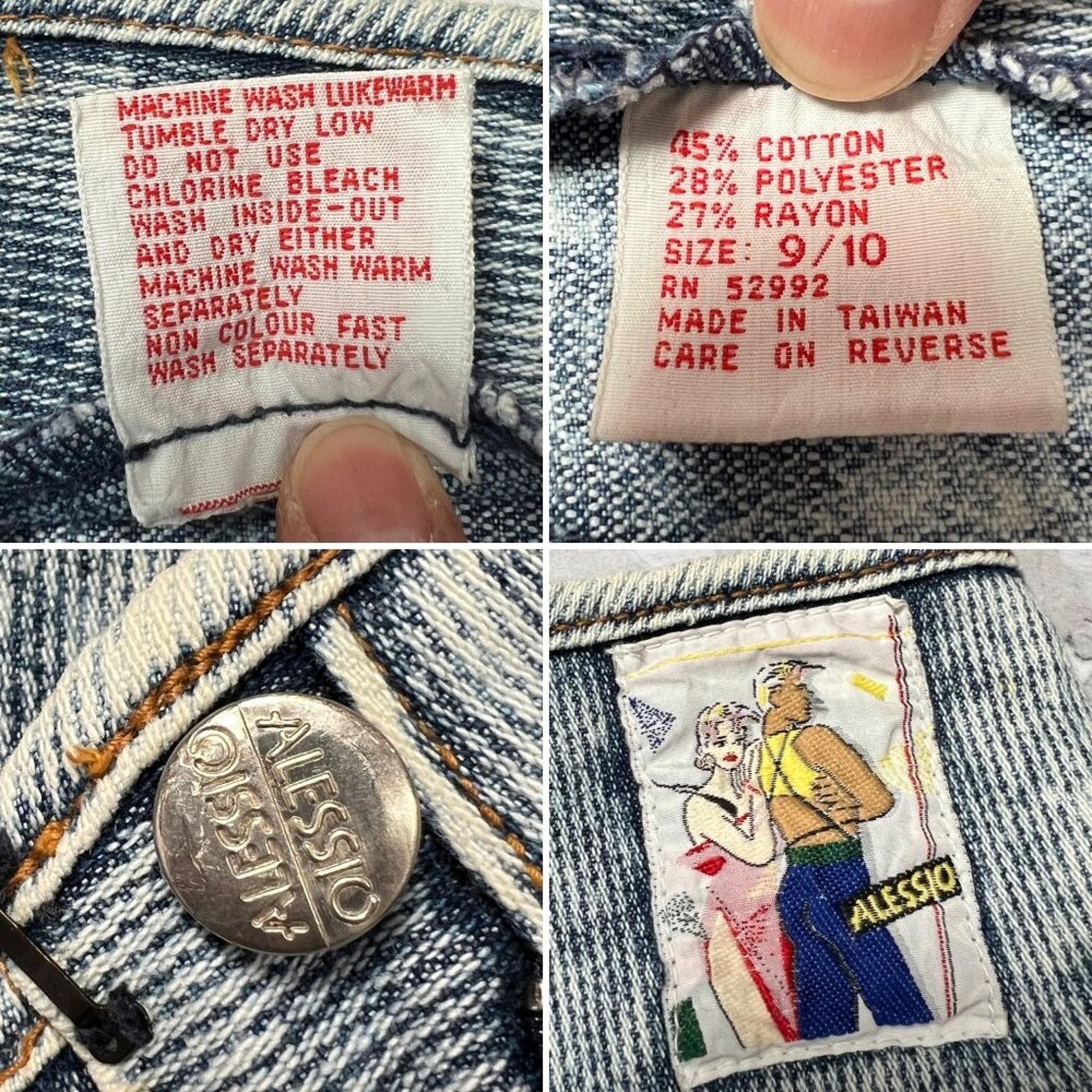 Other Vintage Alessio Acid Wash Mom Jean Light Blue Size 9/10 Size 26" / US 2 / IT 38 - 3 Thumbnail