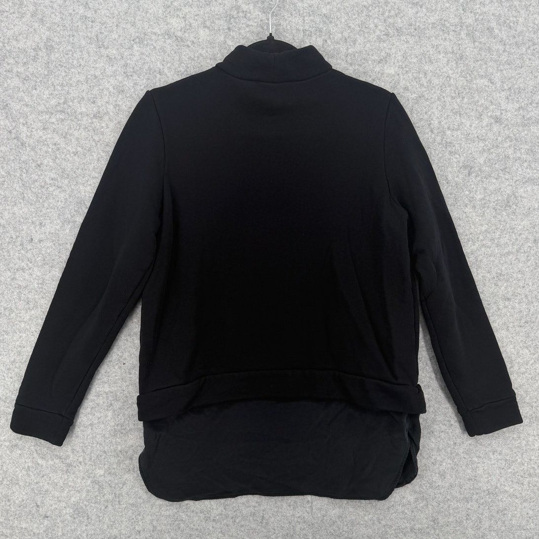 Cos COS Layered Soft Cotton Silk Black Mock Neck Sweatshirt Size S / US 4 / IT 40 - 6 Thumbnail
