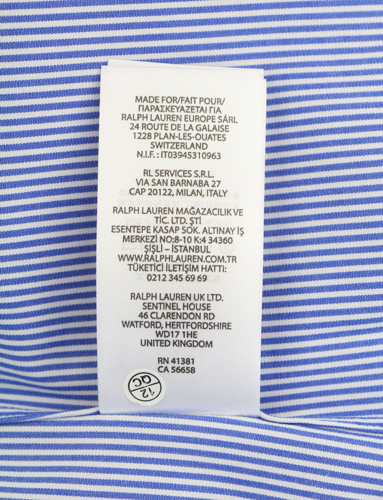 Ralph Lauren CORE REPLEN L Blue Striped Custom Fit Button-Up 87012 Size US L / EU 52-54 / 3 - 11 Thumbnail