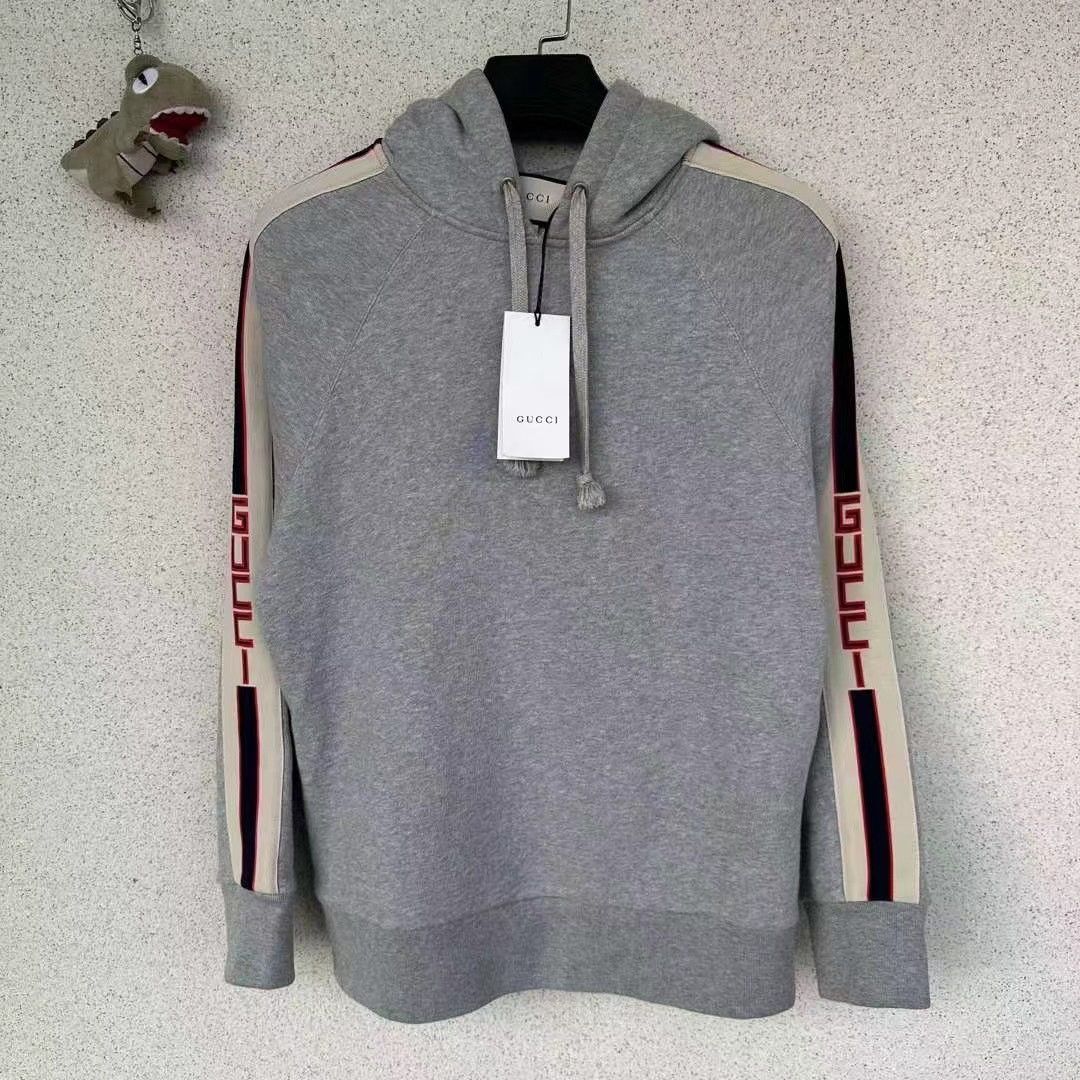 Gucci Gucci Gray sleeve logo hoodie 2501-Nextarrow Size US M / EU 48-50 / 2 - 1 Thumbnail