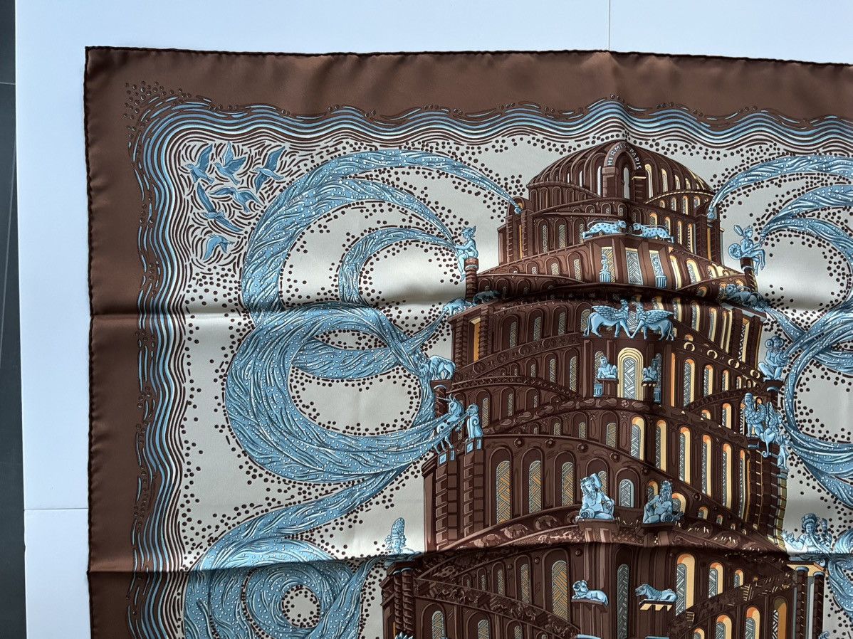 Hermes Hermès Silk 90x90 Archive 2001 Les Rivieres De Babel Scarf Size ONE SIZE - 7 Thumbnail