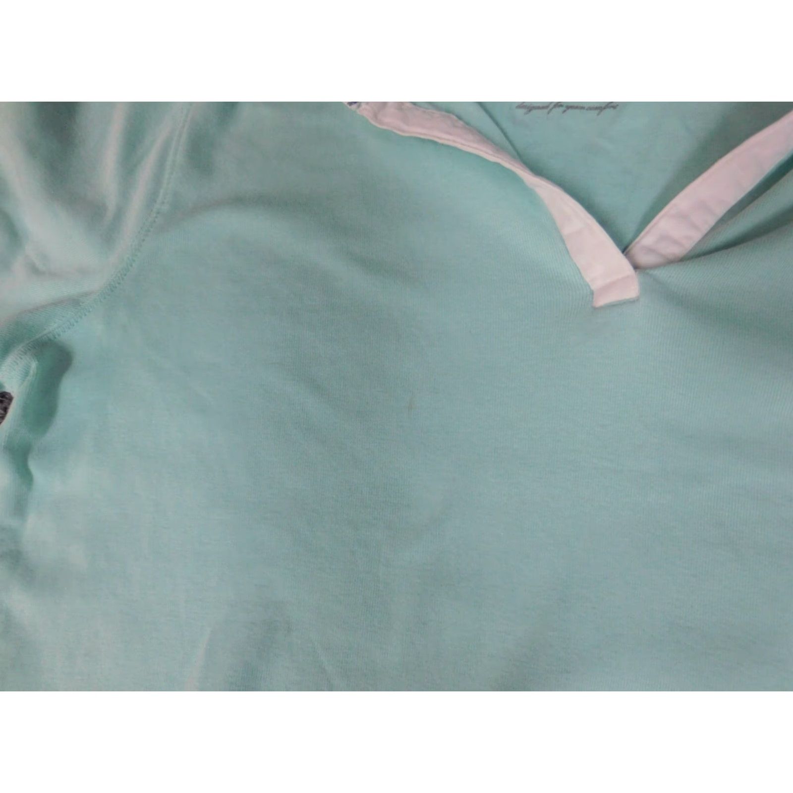 Izod IZOD Blouse Womens Medium Blue Polo Pullover Cap Sleeve Collared Short Sleeve Ruffle 100% Cotton Rayon Casual Classic Basic Regular Mens Women Girls Size M / US 6-8 / IT 42-44 - 7 Thumbnail