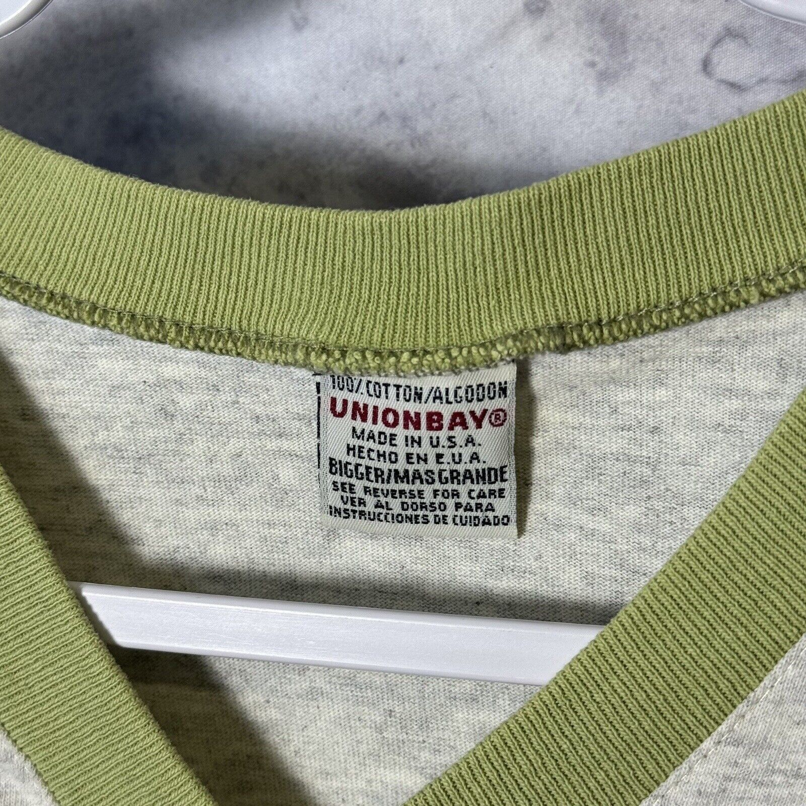 UNIONBAY Vintage Union Bay T Shirt Mens XL Gray V Neck 90s Y2K USA Size US XL / EU 56 / 4 - 4 Thumbnail