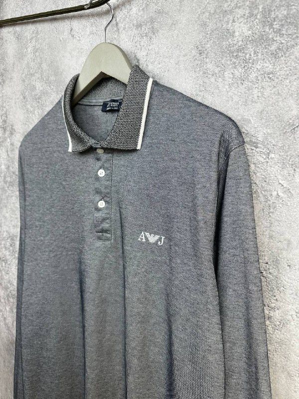 Giorgio Armani Armani Jeans Textured Pique LS Polo Shirt Men's Size L Size US L / EU 52-54 / 3 - 5 Thumbnail