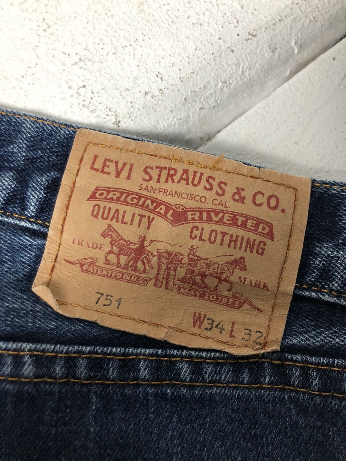 Levi's Retro Vintage 00s Y2K Levi’s 751 Japanese Style Denim Jeans Size US 34 / EU 50 - 5 Thumbnail