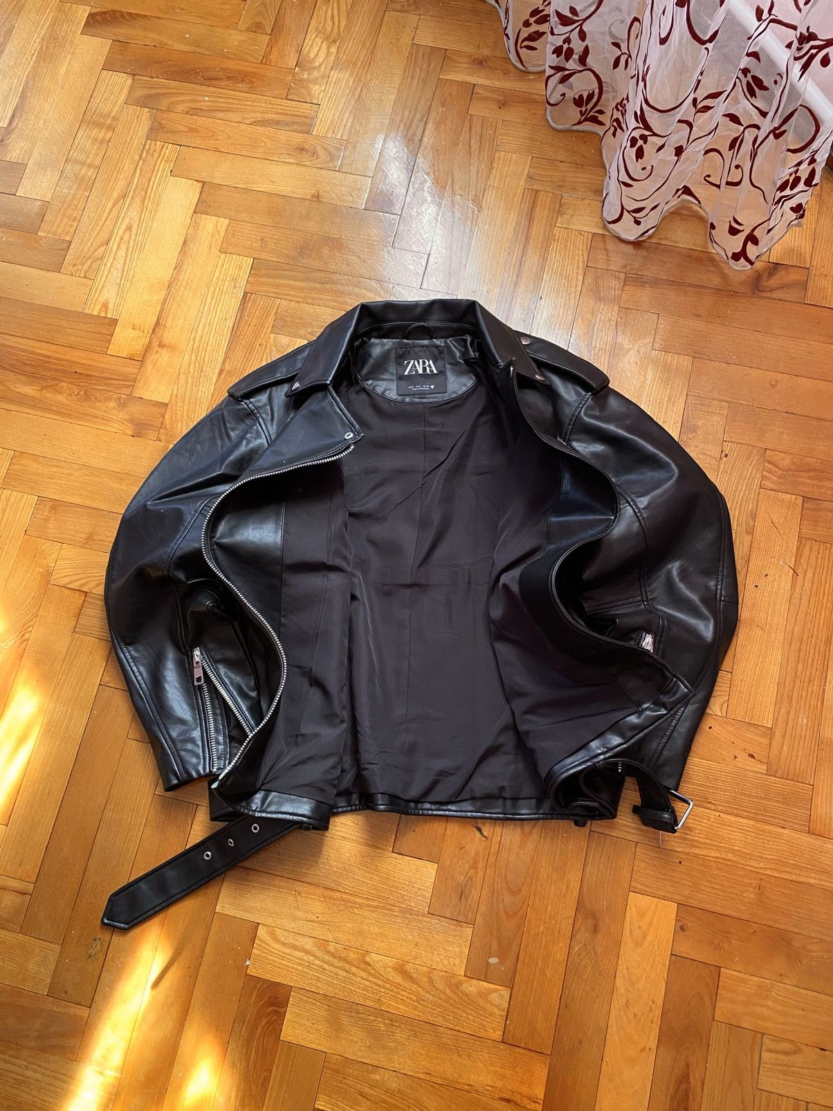 Designer × Japanese Brand Rick Owens Style Zara Leather Jacket Size US S / EU 44-46 / 1 - 2 Thumbnail