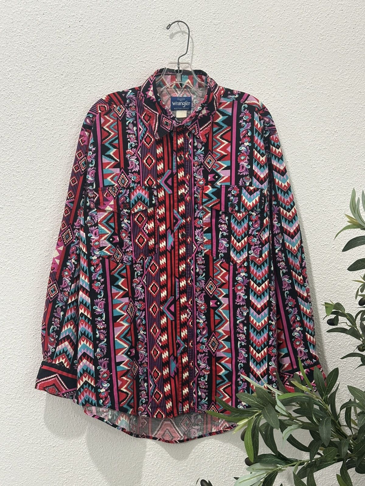 Wrangler Vintage 90s Wrangler Western Shirt Aztec Southwestern XL Size US XL / EU 56 / 4 - 4 Thumbnail