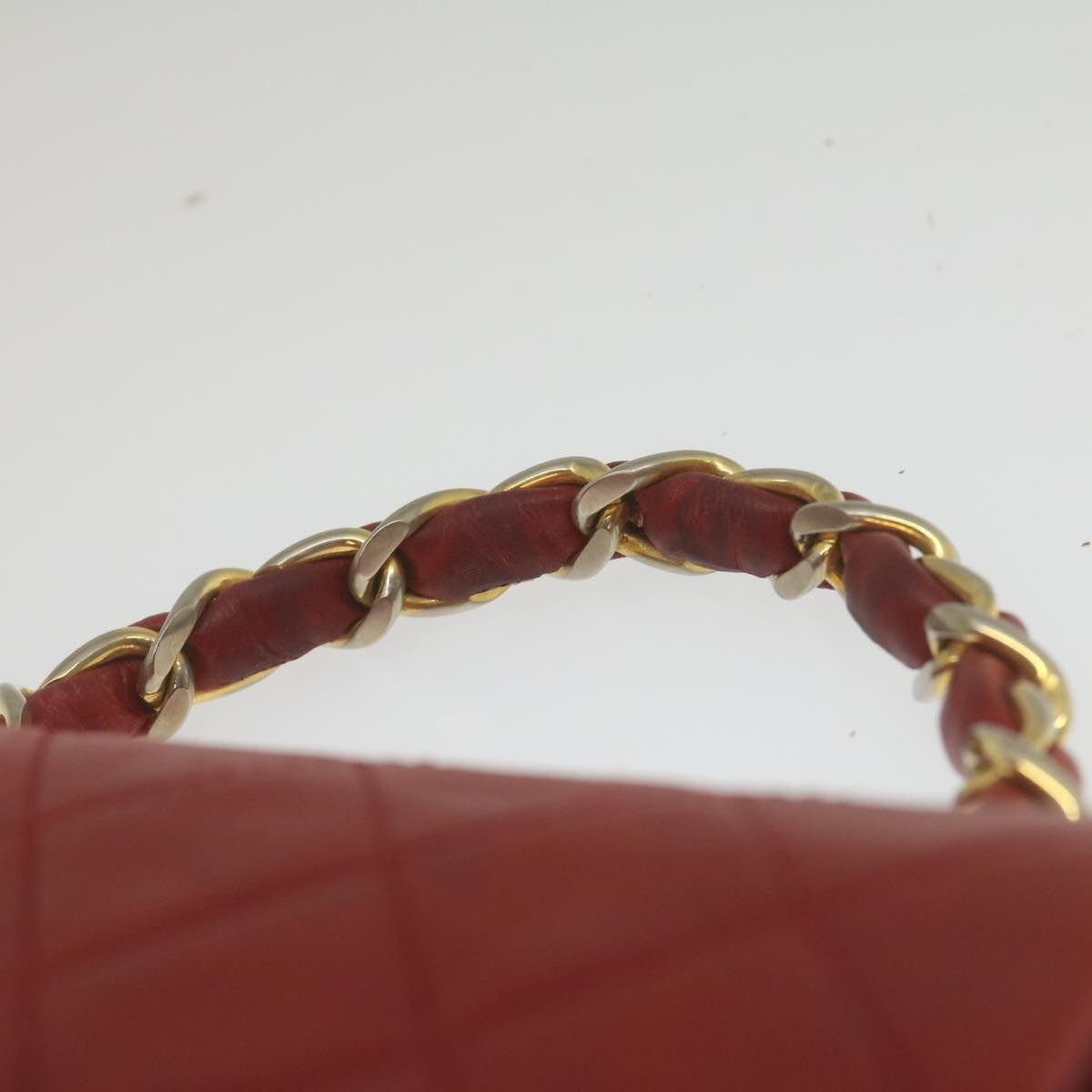 Chanel CHANEL Mini Matelasse Chain Flap Hand Bag Lamb Skin Red Size ONE SIZE - 7 Thumbnail