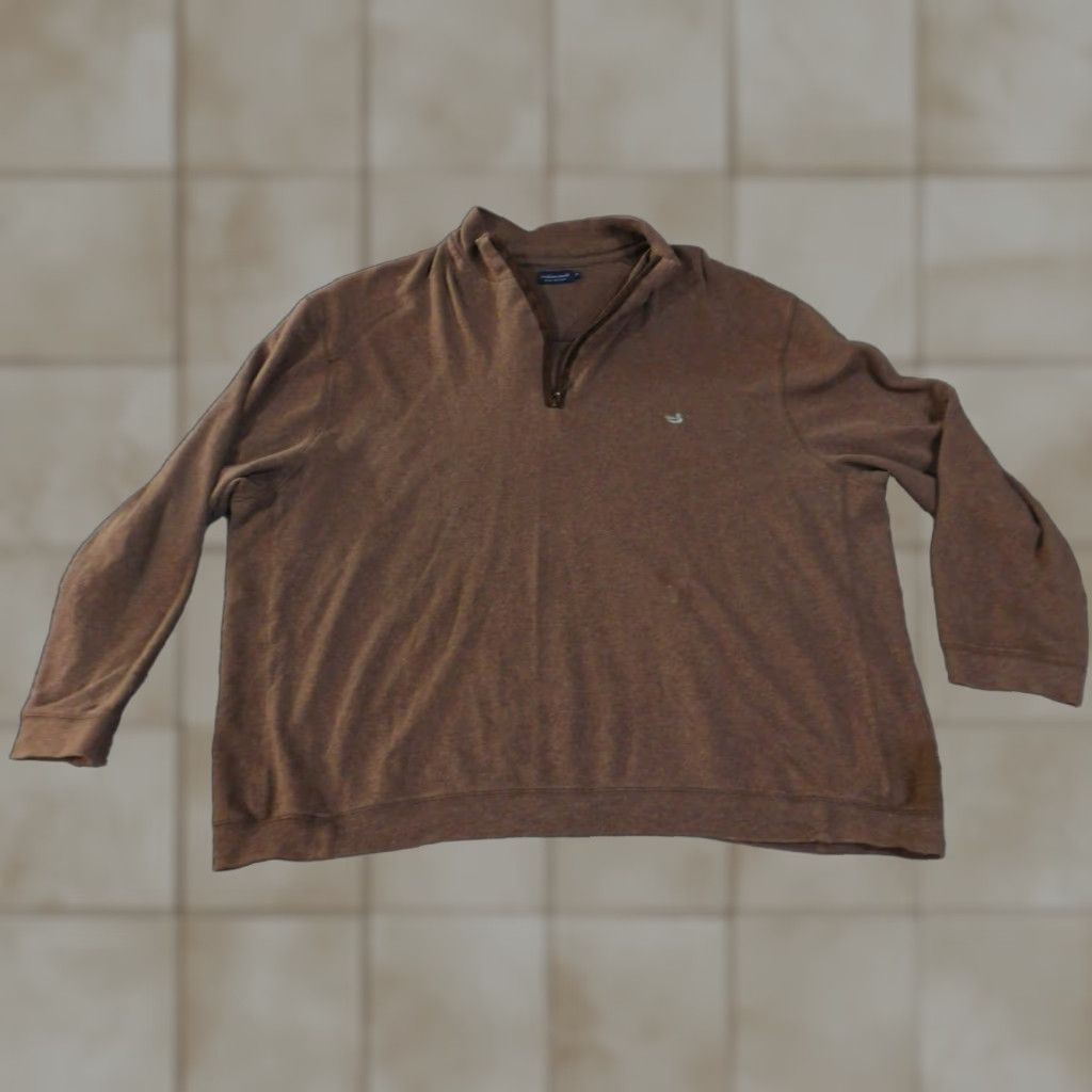 Logo 7 Southern Marsh Pullover Mens 2XL Brown Quarter Zip Lightweight Sweatshirt Logo Size US XXL / EU 58 / 5 - 1 Thumbnail