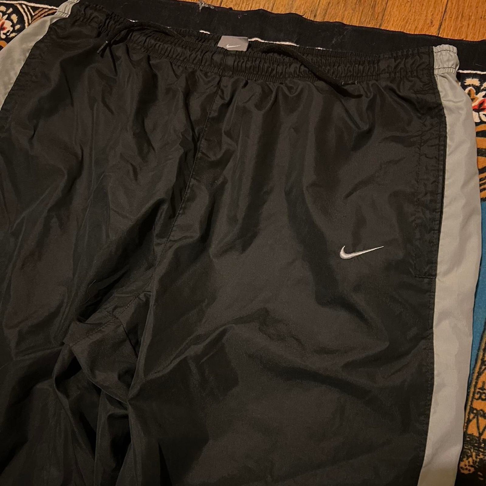 Nike × Vintage Vintage black and gray nike track pants y2k baggy wide leg Size US 34 / EU 50 - 2 Thumbnail