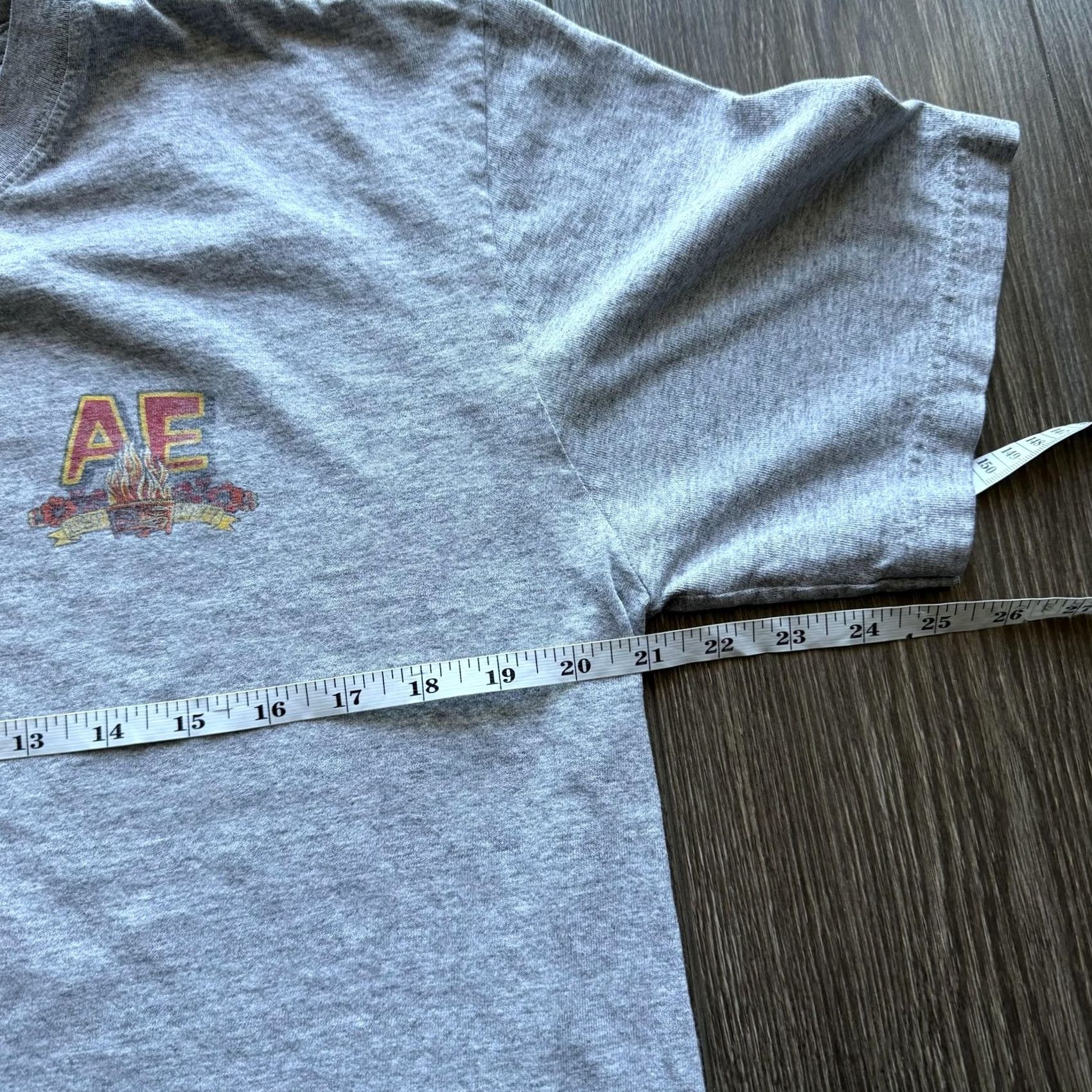 American Eagle Outfitters American Eagle Outfitters Shirt Medium Gray Y2K Surf Wave Hawaiian Graphic Tee Size US M / EU 48-50 / 2 - 7 Thumbnail