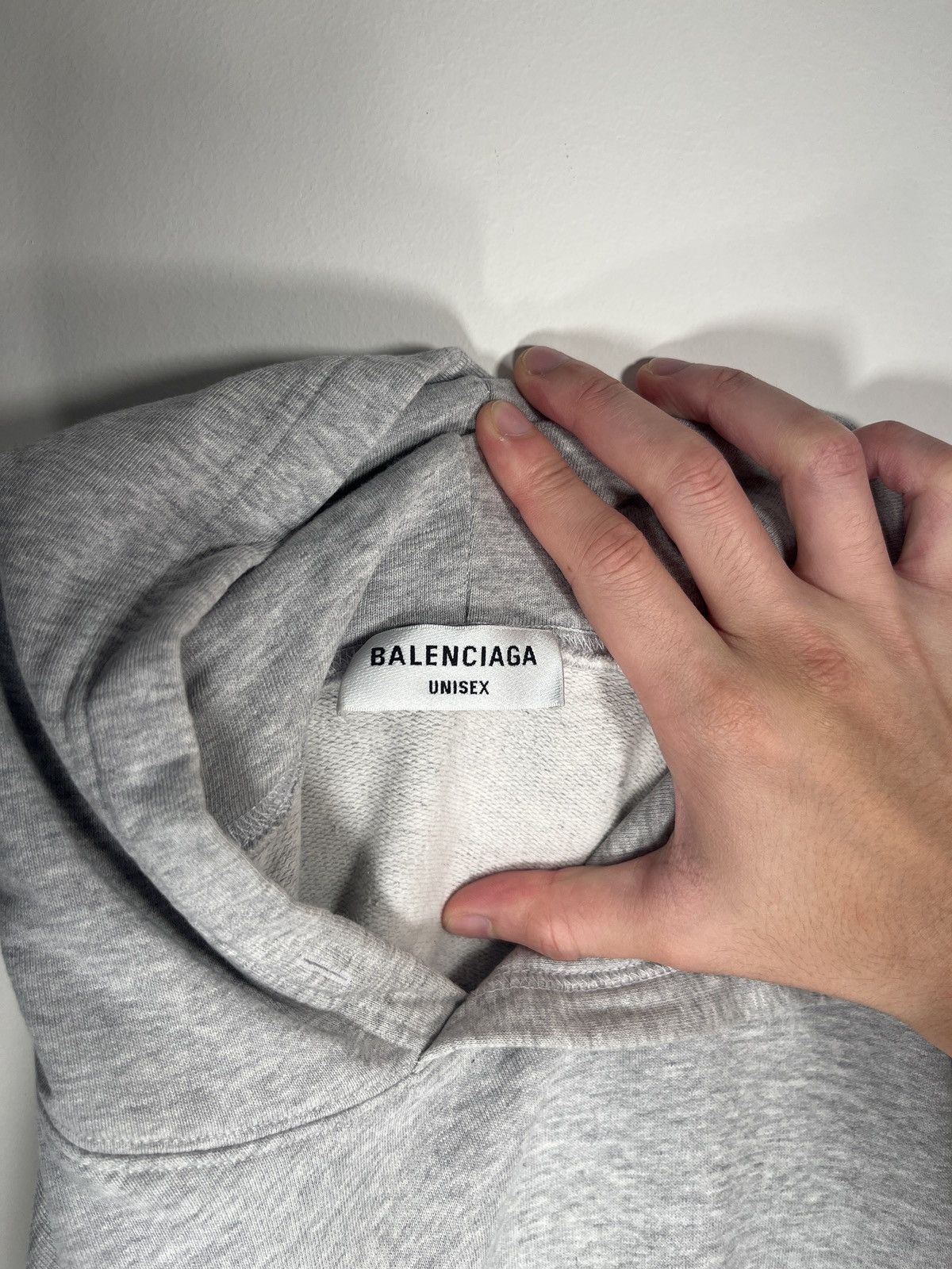 Balenciaga Balenciaga Grey flip over logo pullover hoodie Size US M / EU 48-50 / 2 - 5 Thumbnail