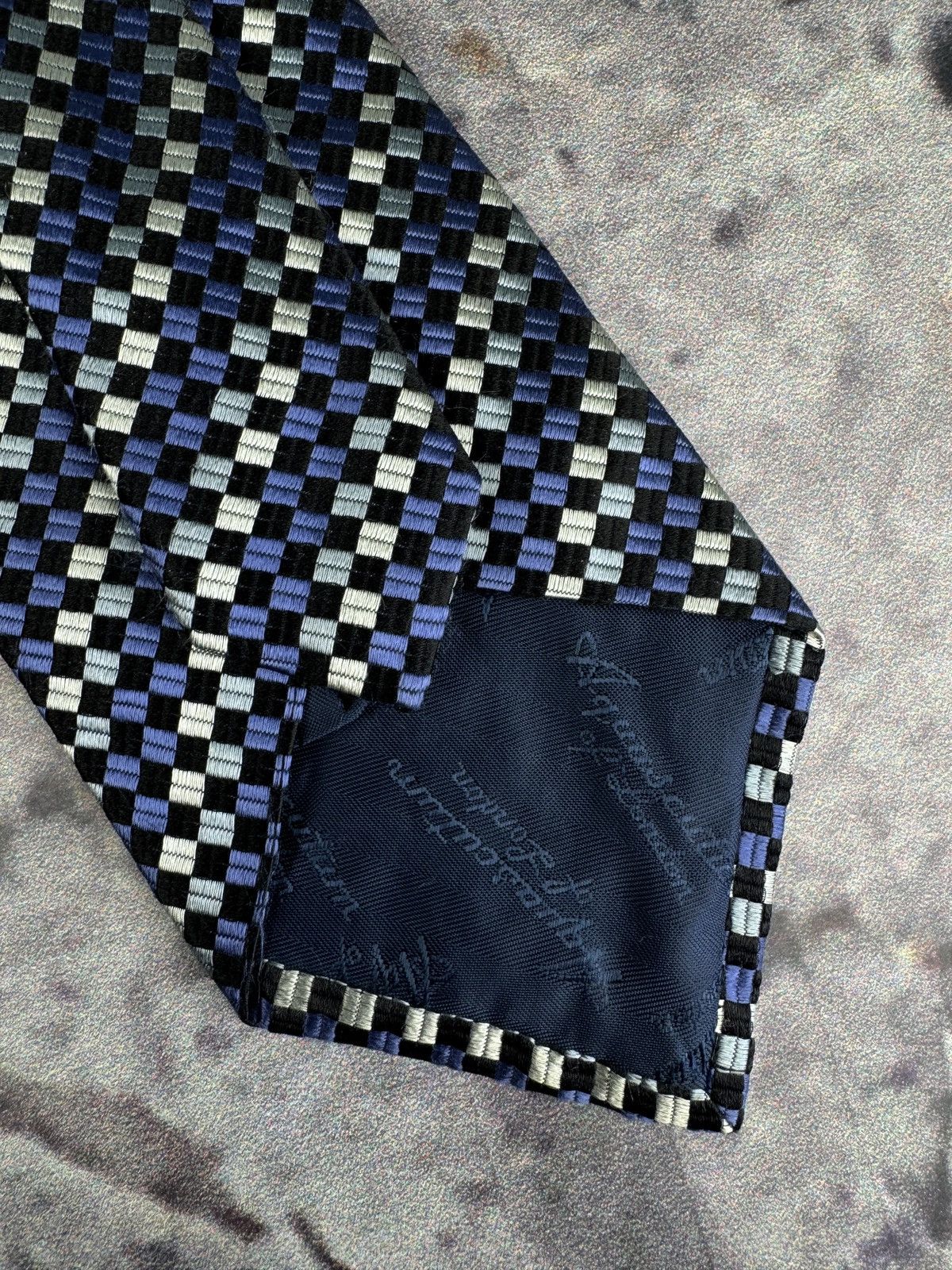Aquascutum Aquascutum London Silk Tie Geometric Check Pattern Size ONE SIZE - 2 Thumbnail