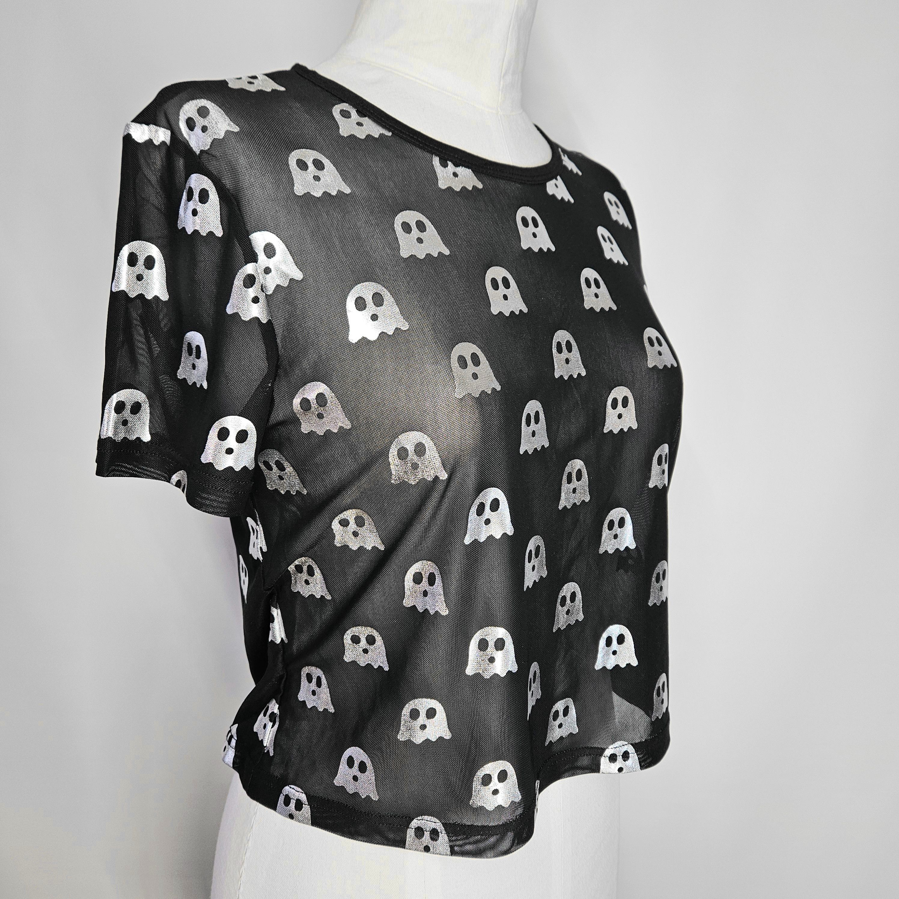 Other Black Friday Size 12 NEW Top Short Sleeve Sheer Black Mesh Size L / US 10 / IT 46 - 5 Thumbnail