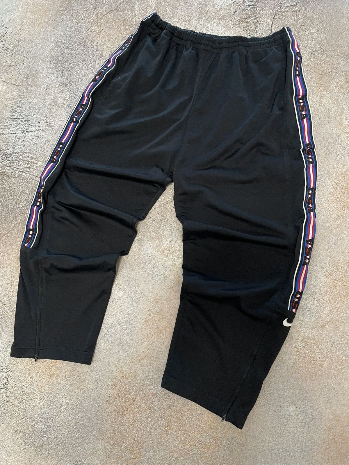 Nike Vintage Nike USA Monogram Cotton Black Track Pants Size US 36 / EU 52 - 2 Thumbnail