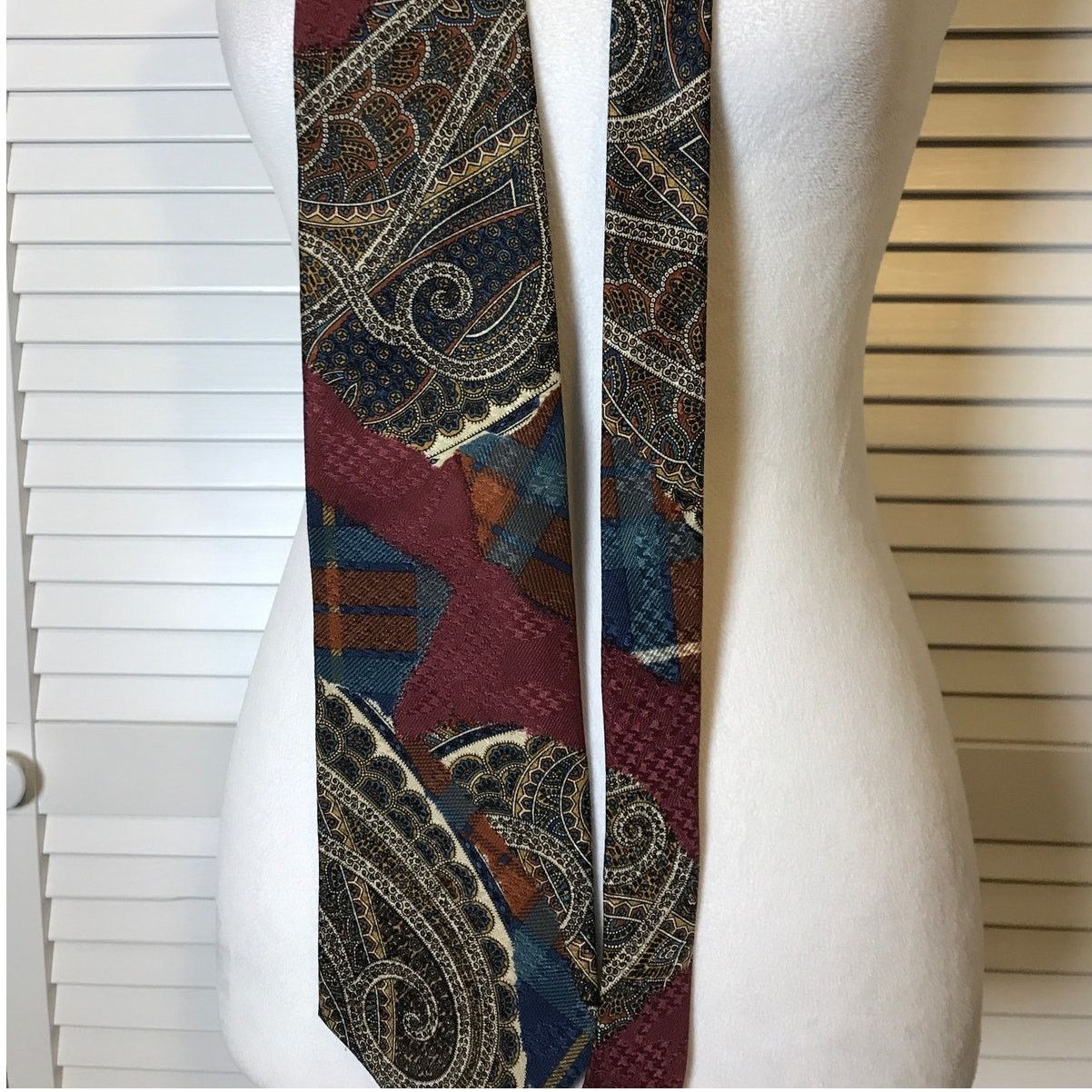 Other Spencer & Lowe Silk Paisley Short Wide Mens Necktie Size ONE SIZE - 3 Thumbnail