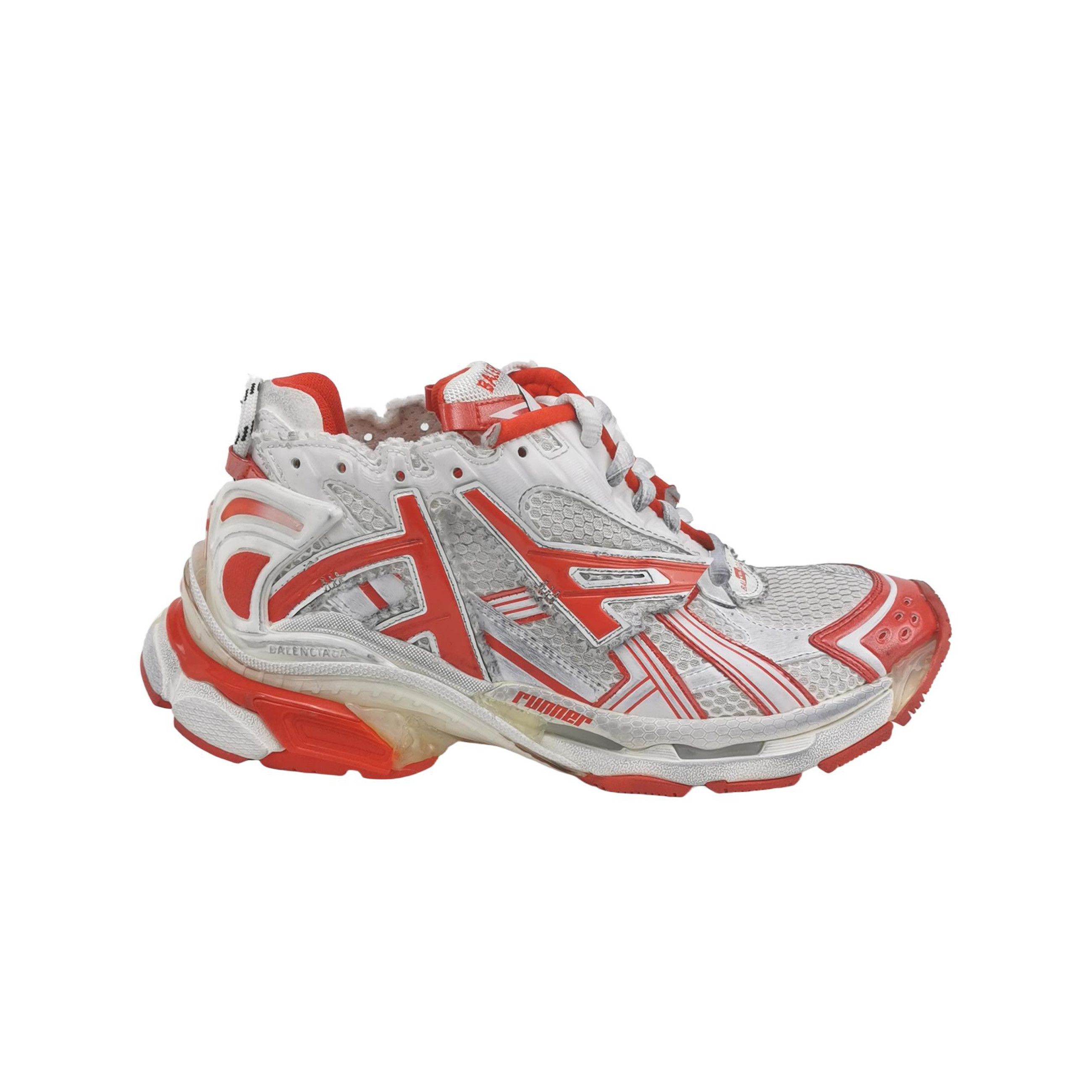 Balenciaga Balenciaga Runner White Red Logo Sneakers Size 41 Size US 8 / EU 41 - 1 Thumbnail