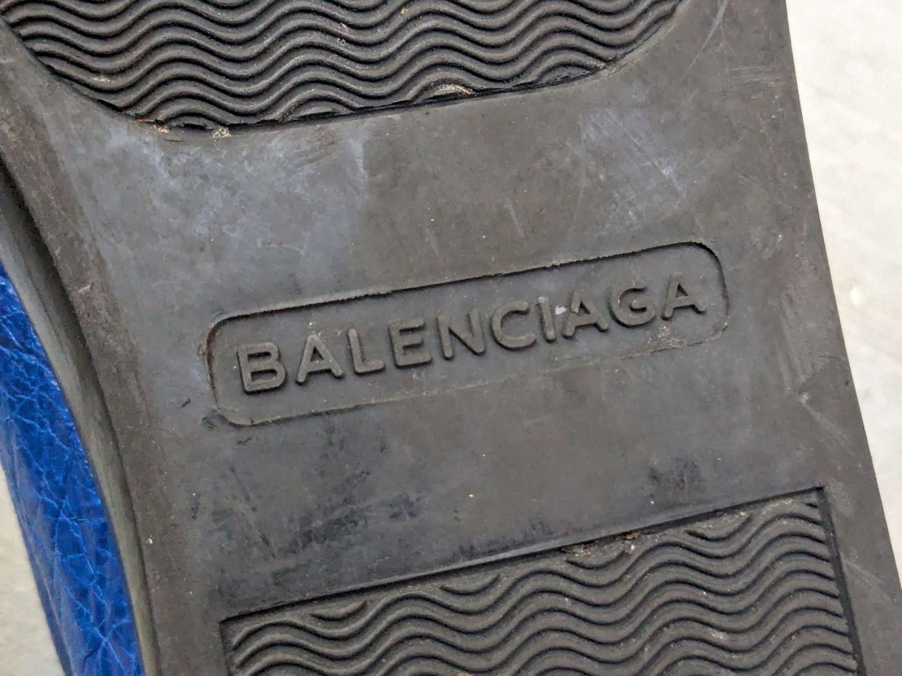 Balenciaga Balenciaga Arena Blue Black Leather 13 High Tops Lace Up Size US 13 / EU 46 - 17 Thumbnail
