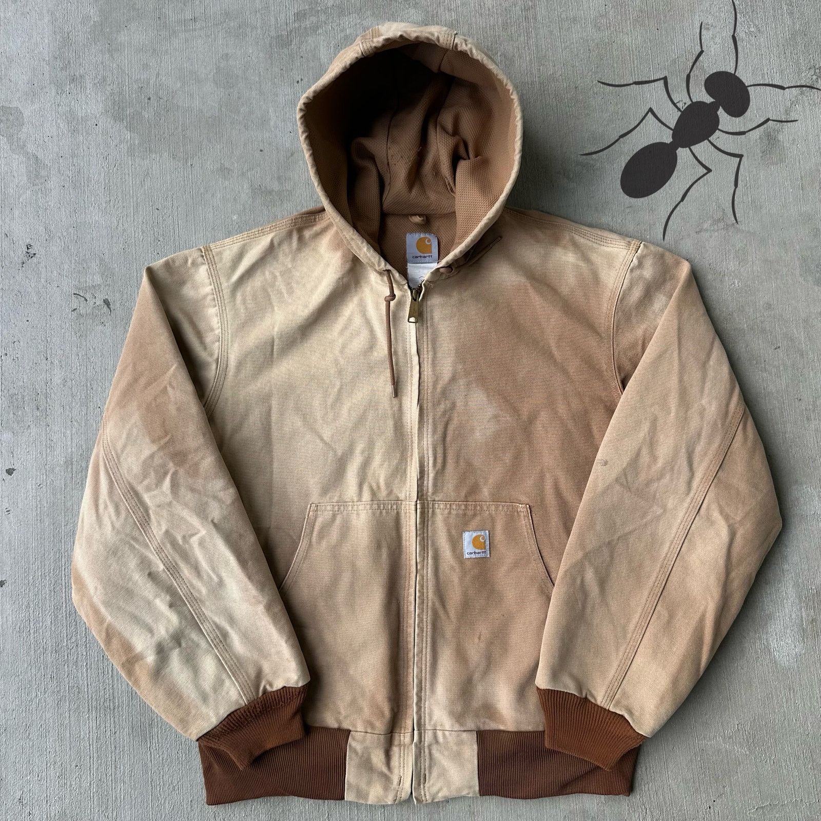 Vintage Carhartt brown active hooded work wear jacket