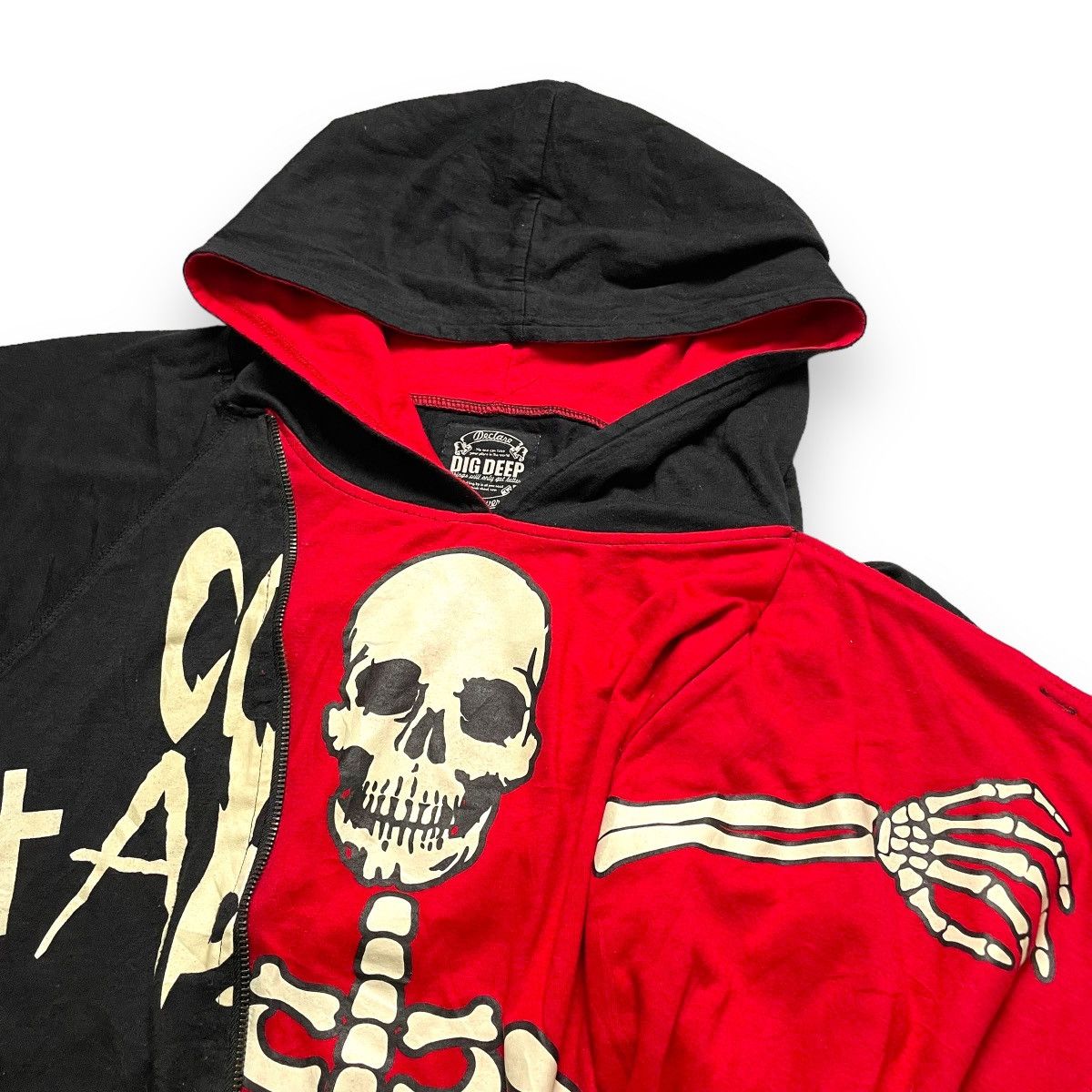 Japanese Brand 🇯🇵 DIG DEEP SKULL SKELETON SHORT SLEEGE HOODIE SWEATER JACKET Size US L / EU 52-54 / 3 - 3 Thumbnail