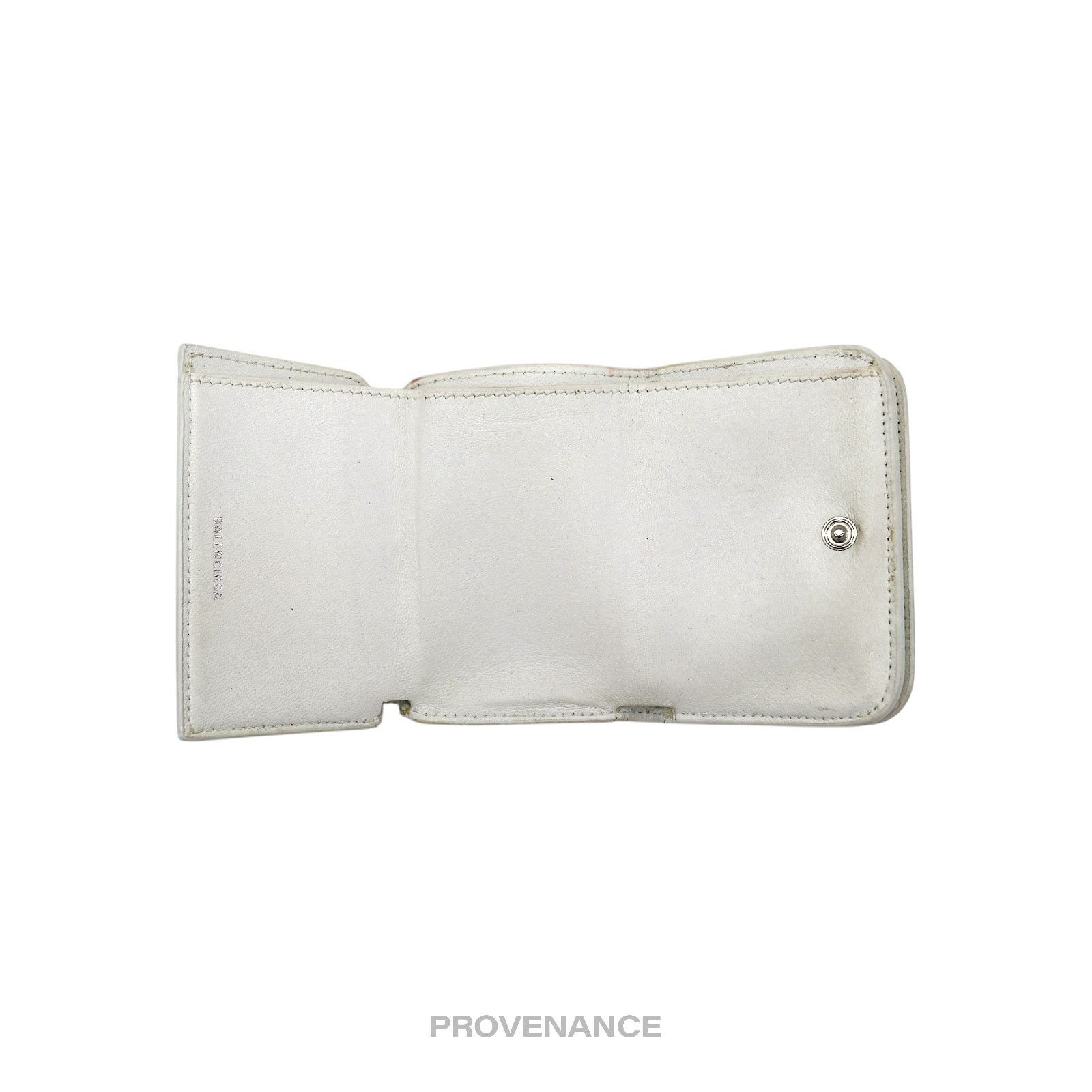 Balenciaga 🔴 Balenciaga Logo Trifold Wallet - White Leather Pink Size ONE SIZE - 5 Thumbnail