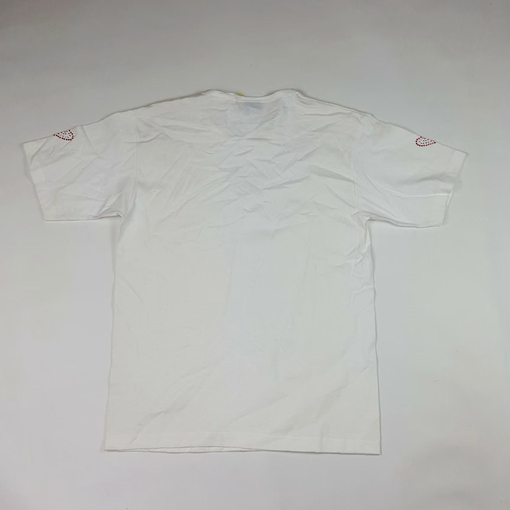Catalina VINTAGE Natalie T-Shirt Womens Medium White 90s Retro Jeweled Heart Golf Tennis Cotton Short Sleeve Crew Neck Shirt Women Size M / US 6-8 / IT 42-44 - 6 Thumbnail