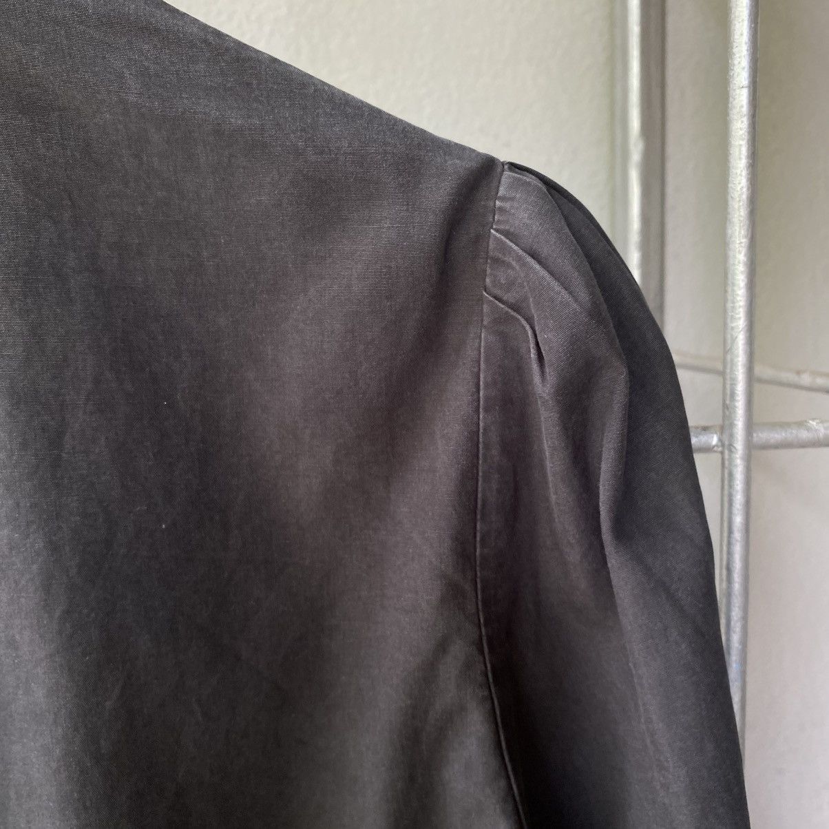 Japanese Brand LA MARINE FRANÇAISE Black Ruffle Collar Puff Shoulder Shirt Size M / US 6-8 / IT 42-44 - 9 Thumbnail