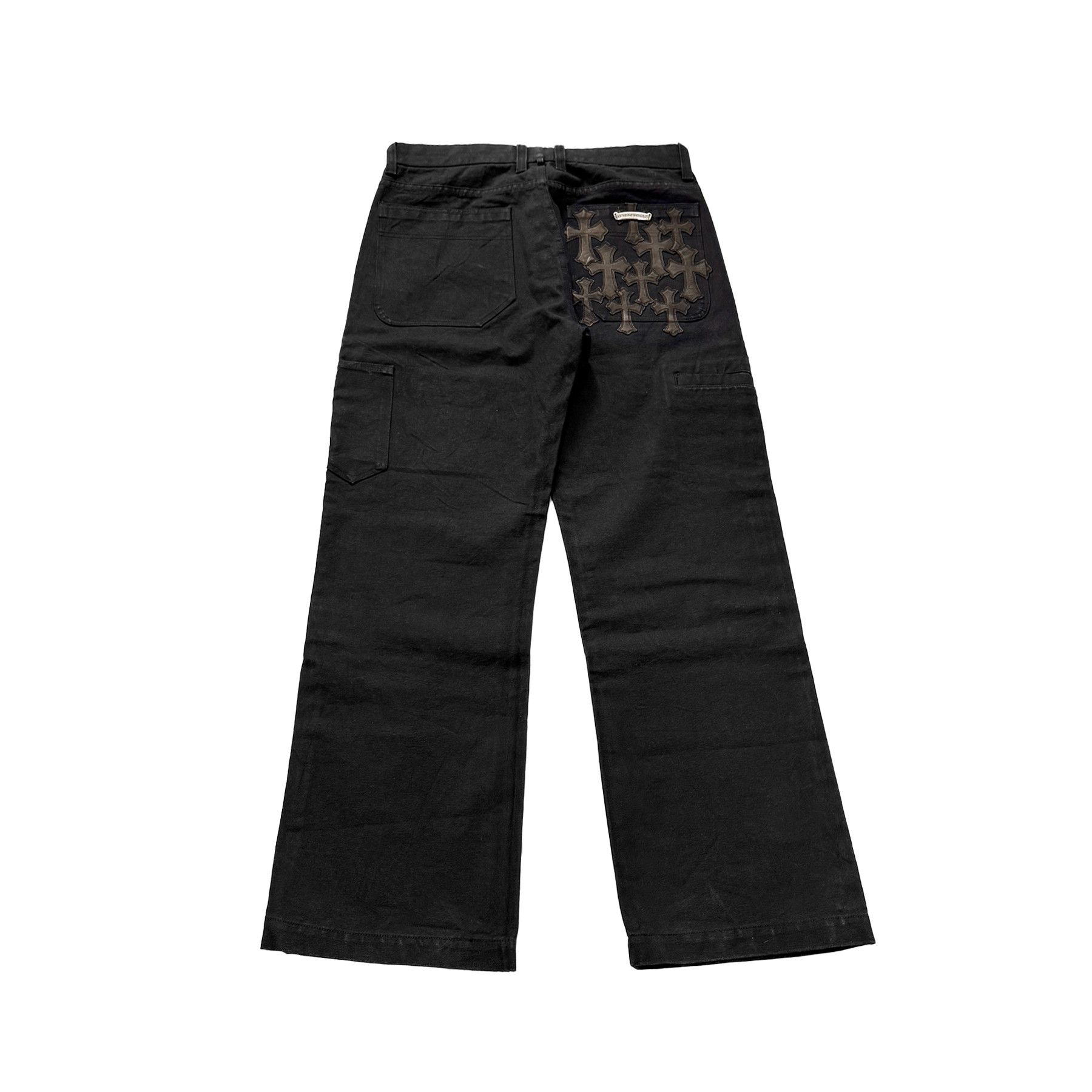 Chrome Hearts Chrome Hearts Black Cross Patch Leather Carpenter Pants Size 25" / US 0 / IT 36 - 2 Thumbnail