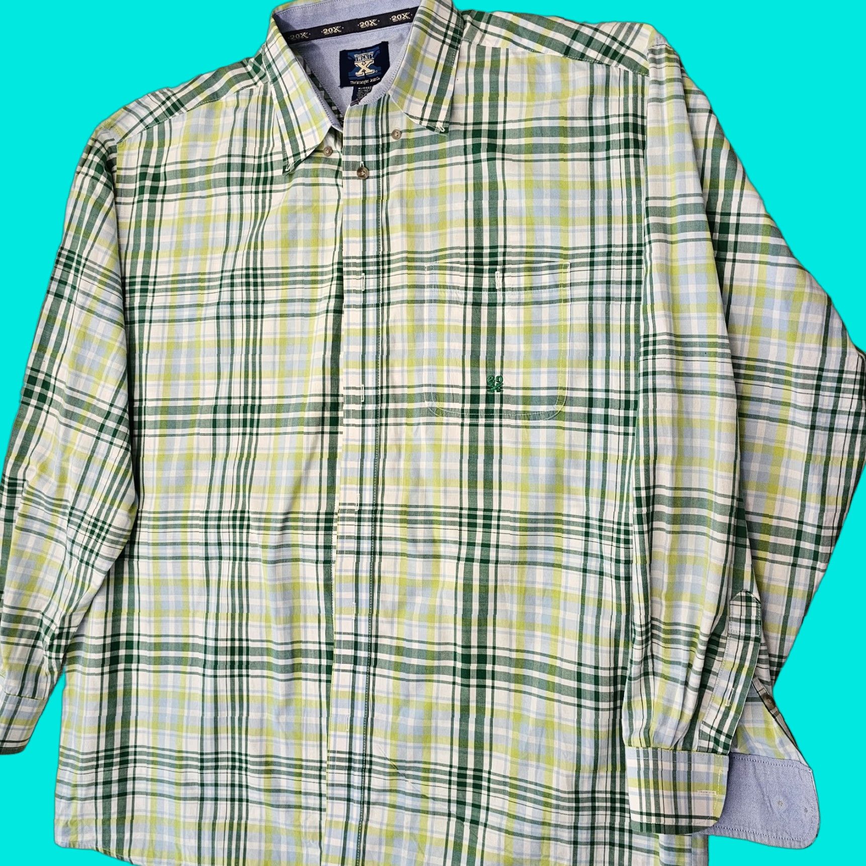 Wrangler Vintage Wrangler Twenty X Shirt Men's Long Sleeve Plaid Western Cowboy Rodeo XL Size US XL / EU 56 / 4 - 1 Thumbnail