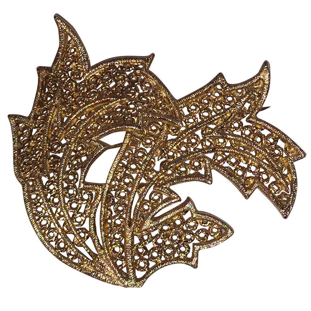 Dior Christian Dior Statement Gold Plated Filigree Leaf Brooch Size ONE SIZE - 1 Thumbnail