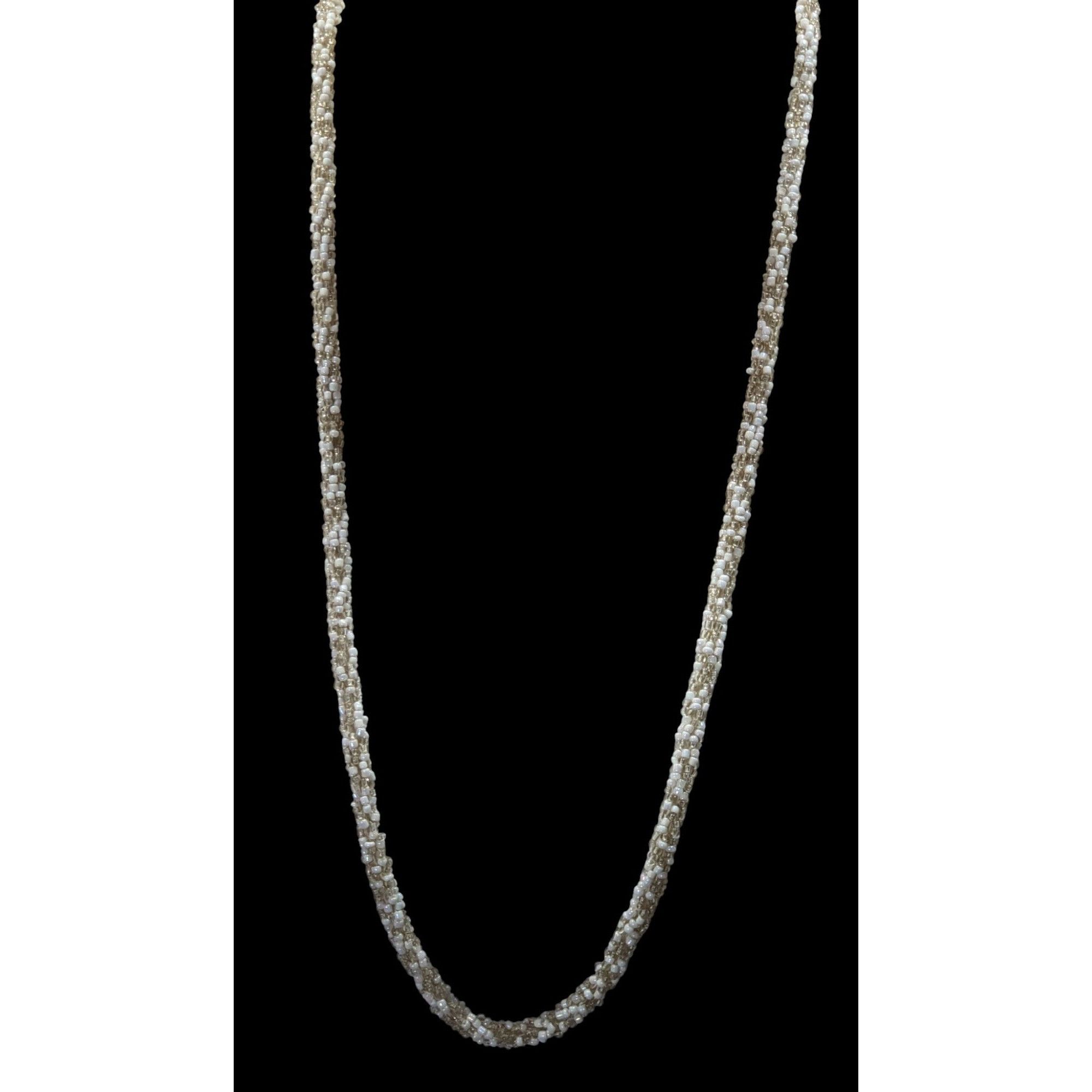 Other Clear And White Glass Beaded Rope Necklace Size ONE SIZE - 3 Thumbnail