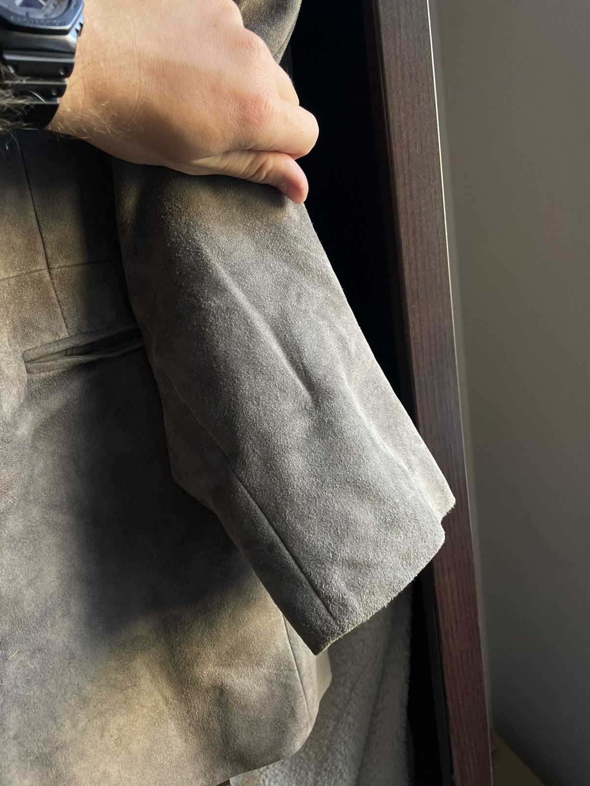 John Varvatos John Varvatos Sheepskin Suede Button-Front Jacket $1115 Size US L / EU 52-54 / 3 - 4 Thumbnail