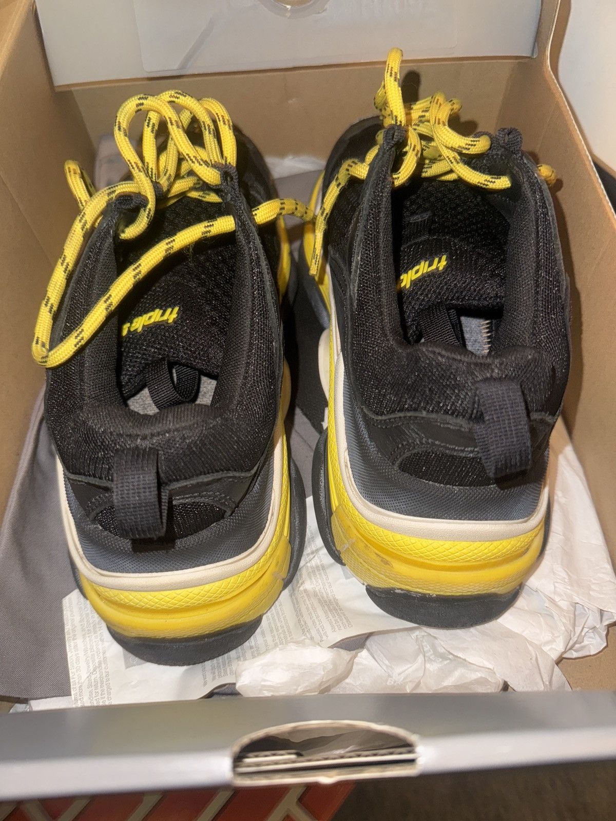 Balenciaga Black and Yellow Balenciaga Triple S Size US 8 / EU 41 - 4 Thumbnail