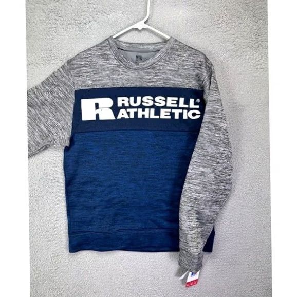 Russell Athletic Russell Athletic Sweater Men Medium Blue Grey Graphic Fleece Lined Sweatshirt NEW Size US M / EU 48-50 / 2 - 3 Thumbnail
