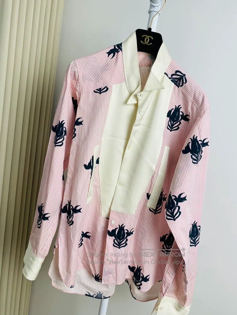 Loewe Loewe Printed asymmetric silk shirt Size XS / US 0-2 / IT 36-38 - 4 Thumbnail