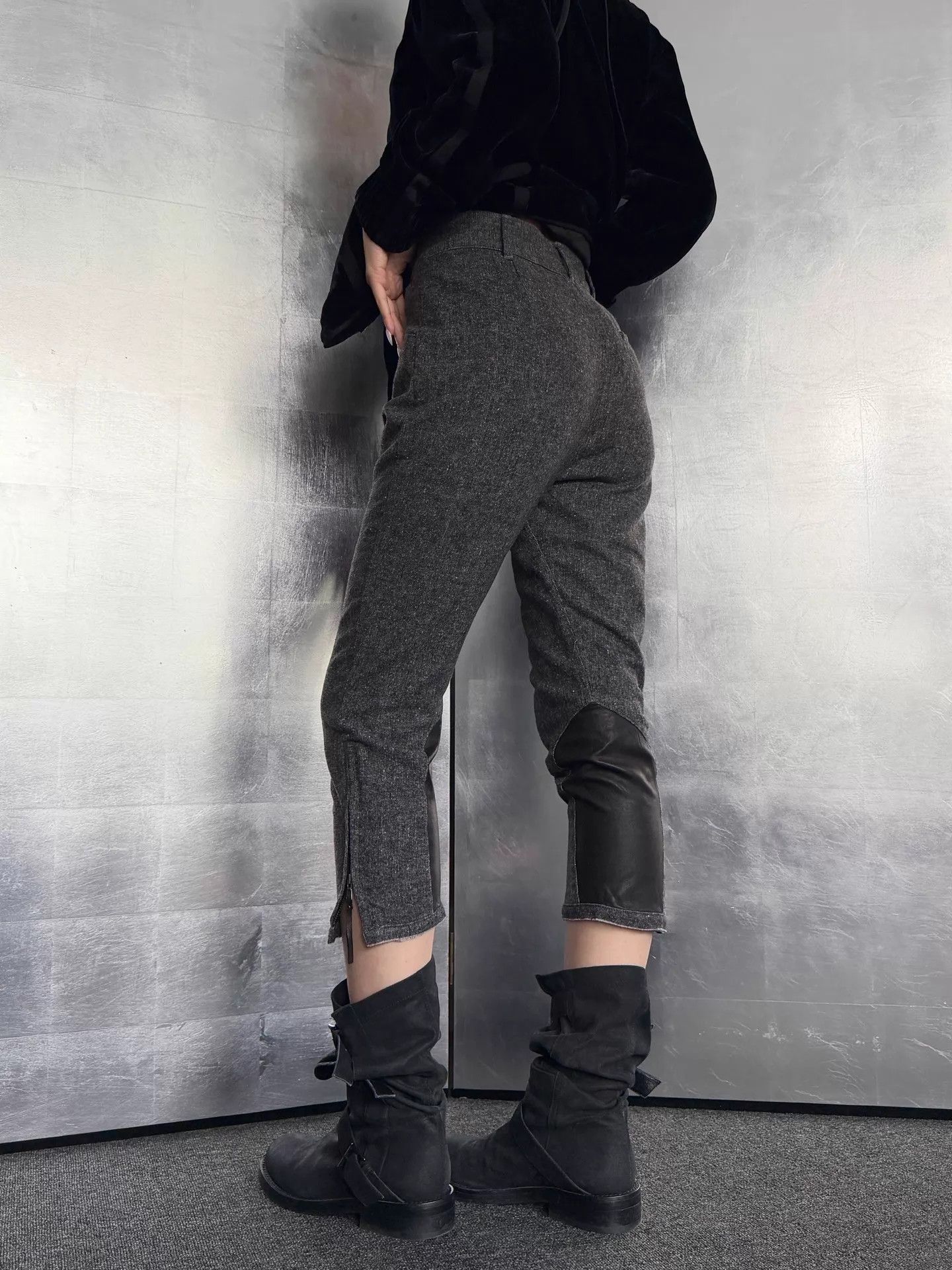 Diesel Black Gold Diesel Black Gold Vintage Wool-Leather 8 Pants 24 Size 24" / US 00 / IT 34 - 4 Thumbnail