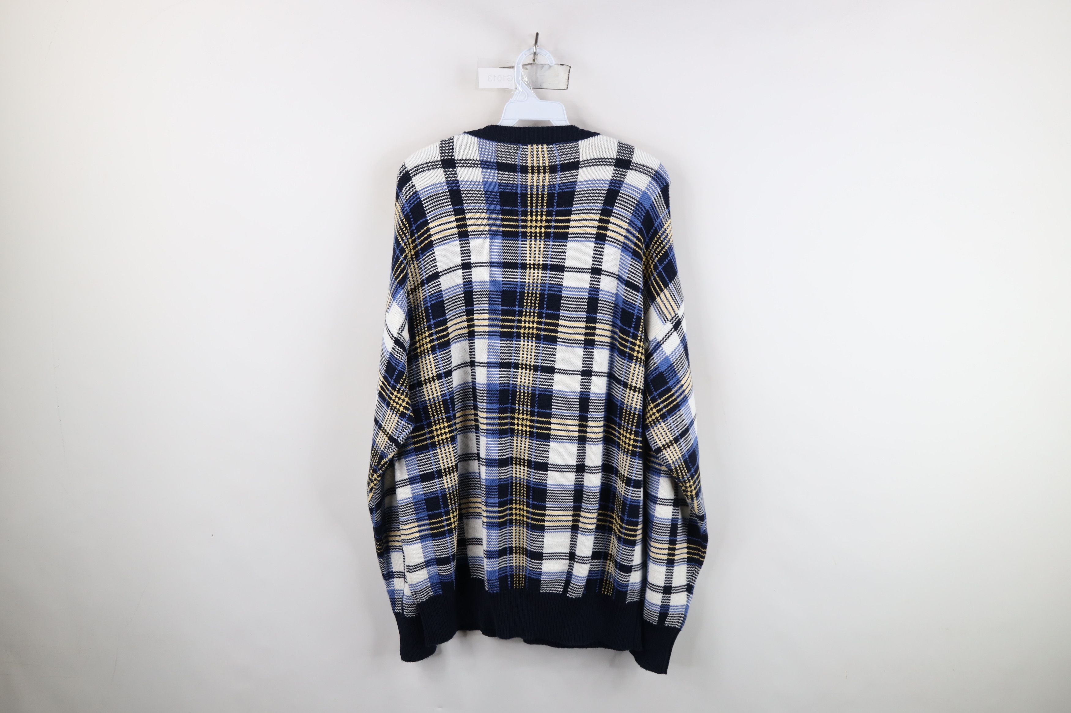 Nautica Vintage 90s Nautica Plaid Knit Crewneck Sweater Cotton Size US L / EU 52-54 / 3 - 9 Thumbnail