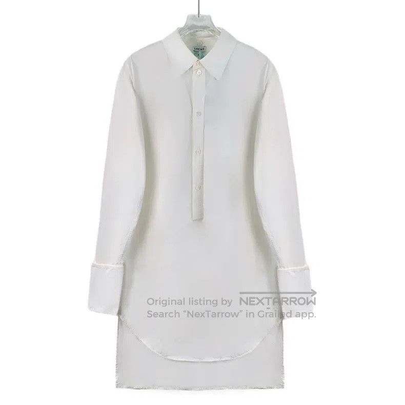 Loewe Loewe White Cotton Collar Single-Breasted Long Sleeve Shir Size XXS / US 00 / IT 34 - 1 Thumbnail