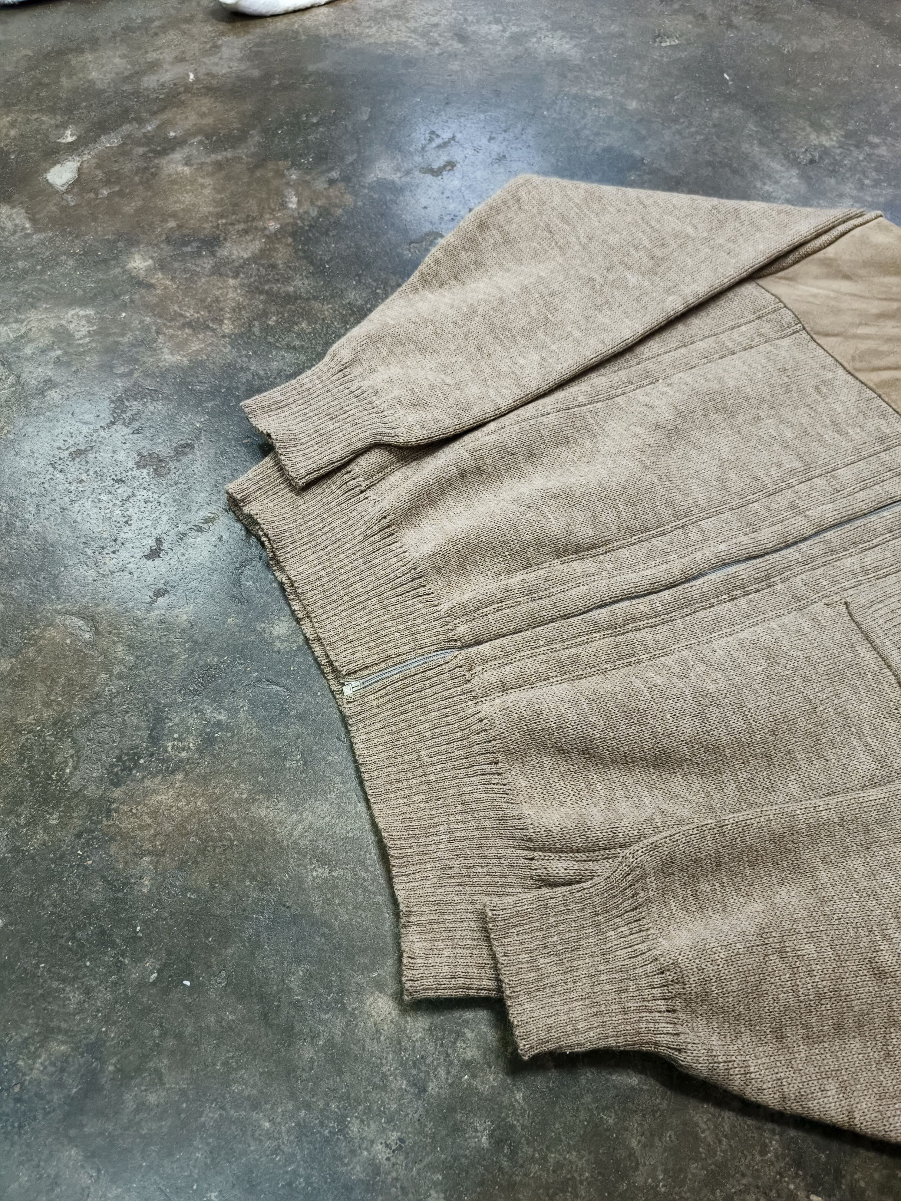 Other UK 90S UK MADE REMPLOY SUEDE WOOL ZIP KNIT JACKET Size US L / EU 52-54 / 3 - 5 Thumbnail