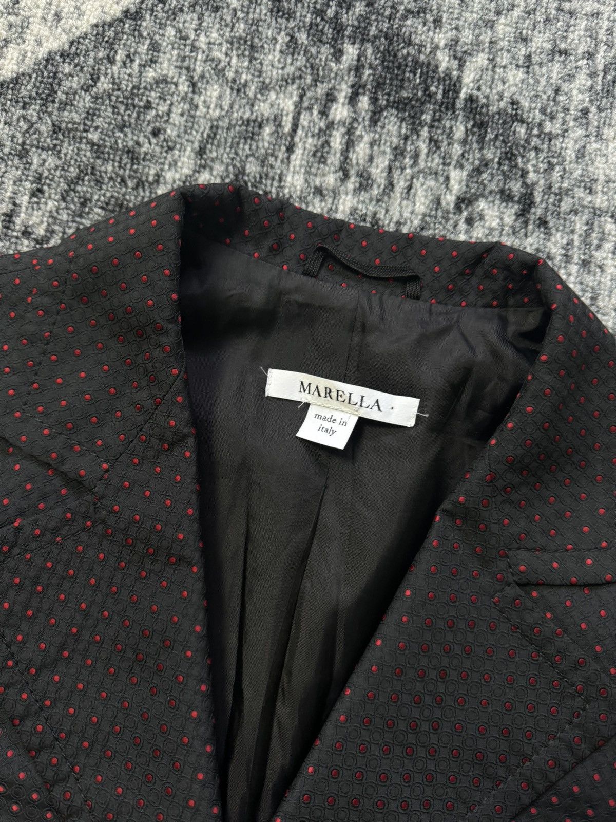 Marella × Vintage Vintage Marella Blazer Jacket In red peas Italian Designer Size M / US 6-8 / IT 42-44 - 3 Thumbnail
